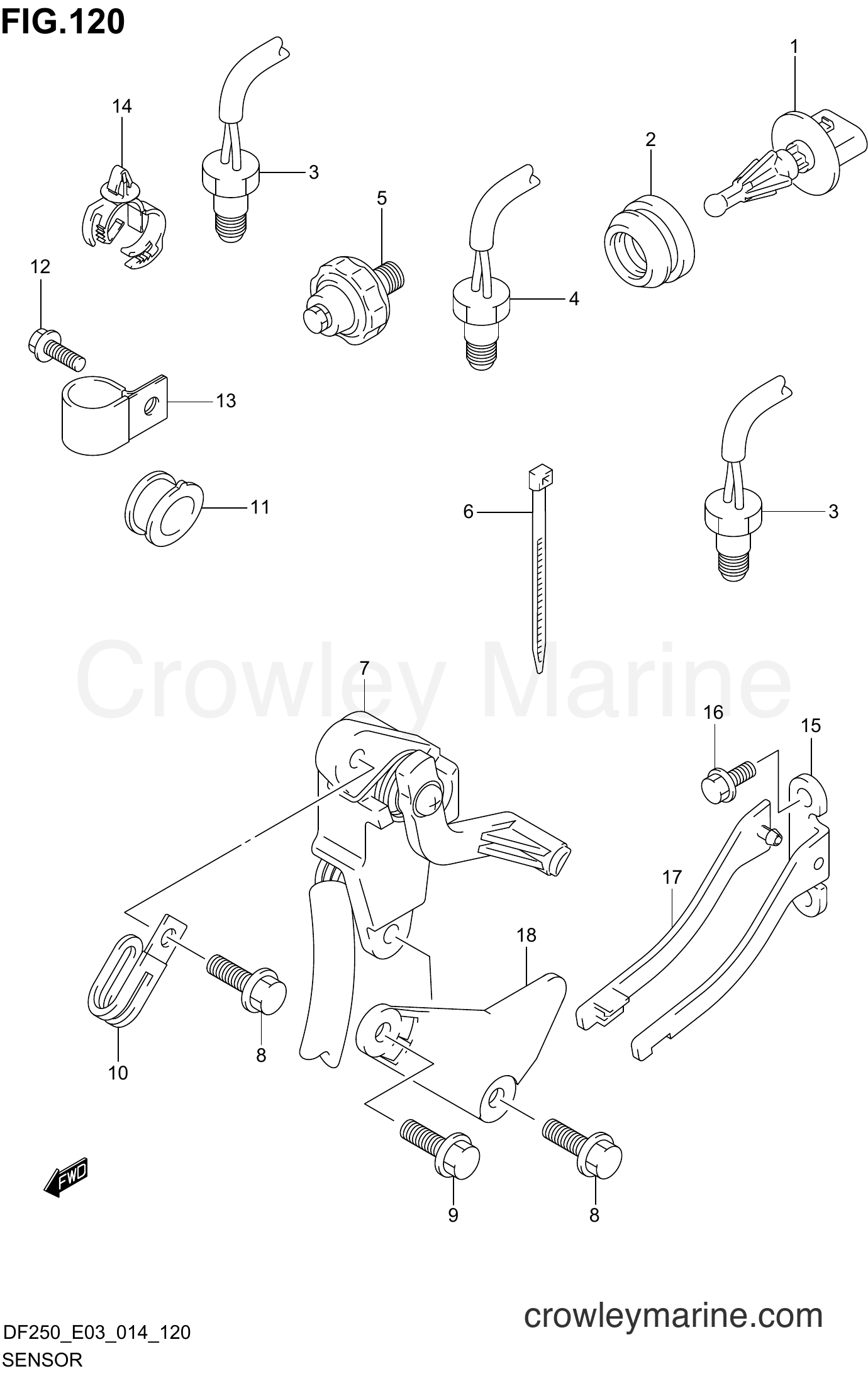 Suzuki Marine DF250 410001~ - SENSOR (DF250ST E03)