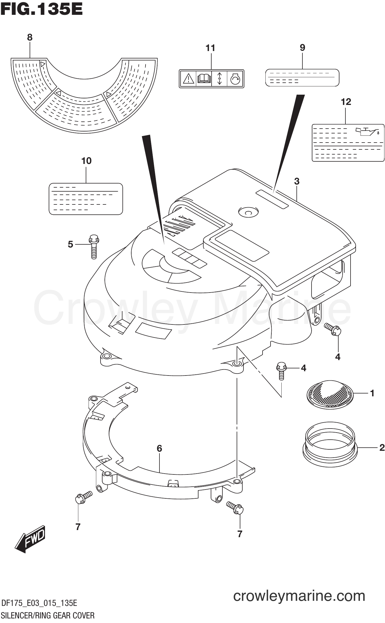 Suzuki Marine DF175Z 51001~ - SILENCER/RING GEAR COVER (DF175T E03)