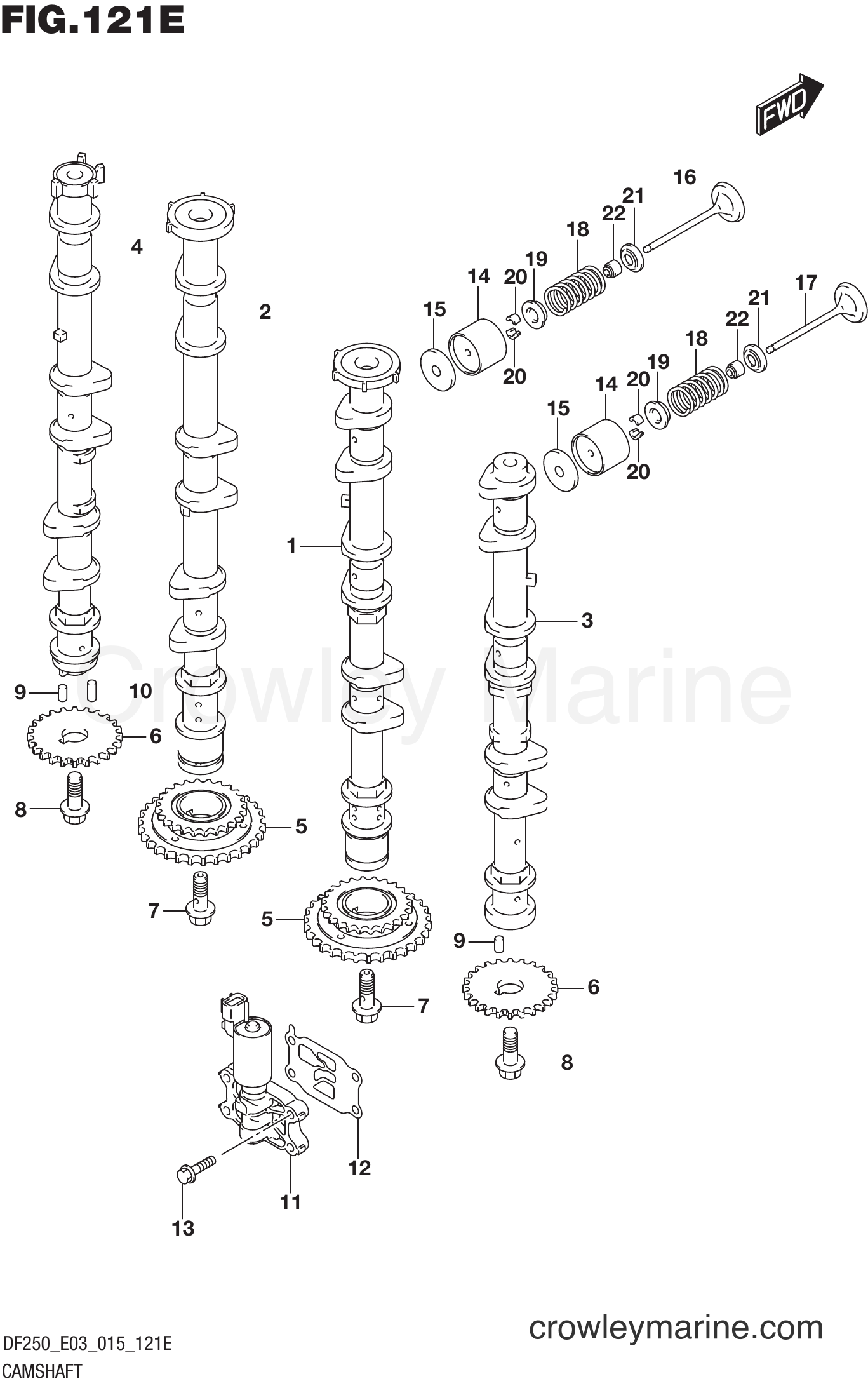 Suzuki Marine DF250ST 51001~ - CAMSHAFT (DF250T E03)