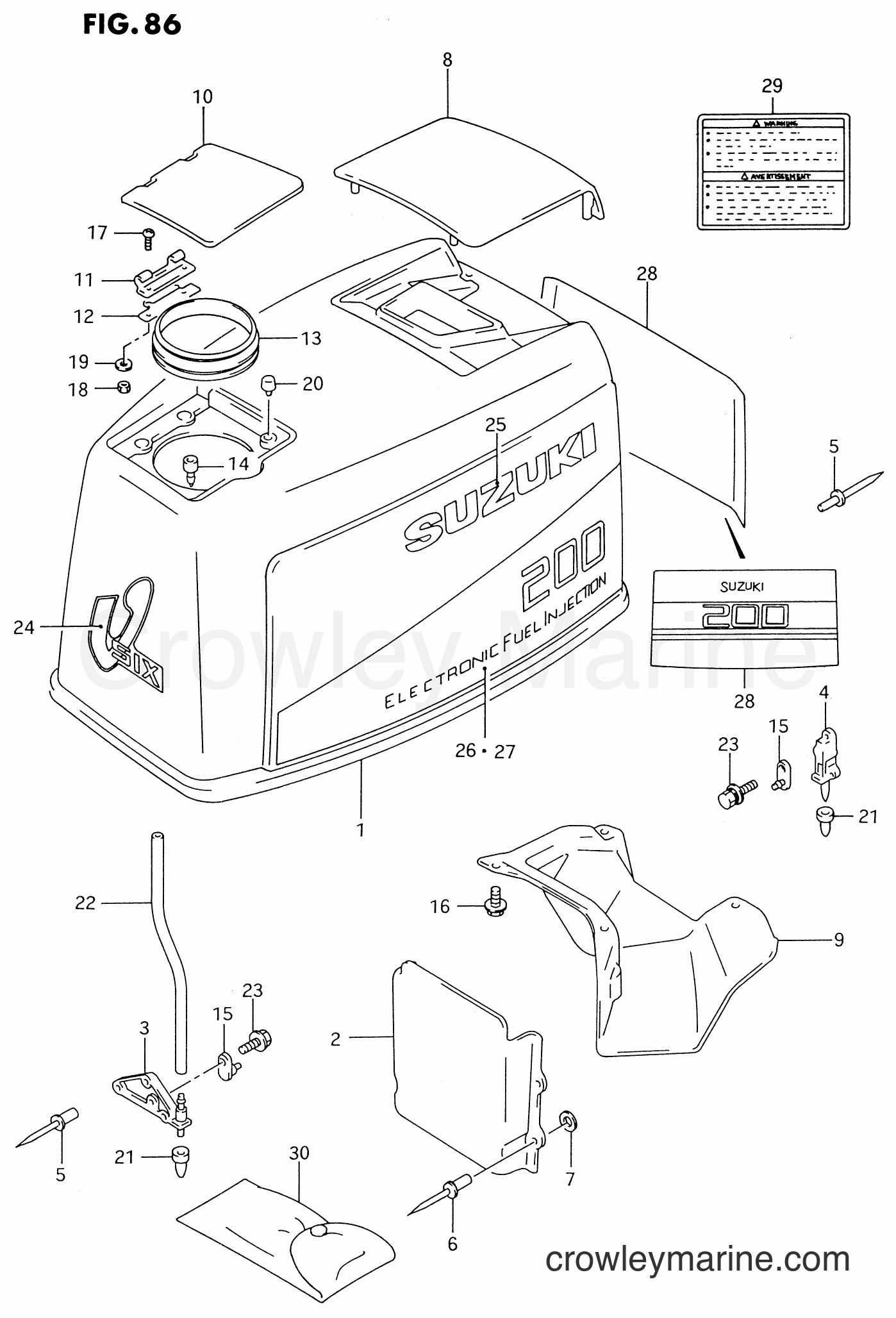 Suzuki Marine DT200G - ENGINE COVER (DT200EFI)