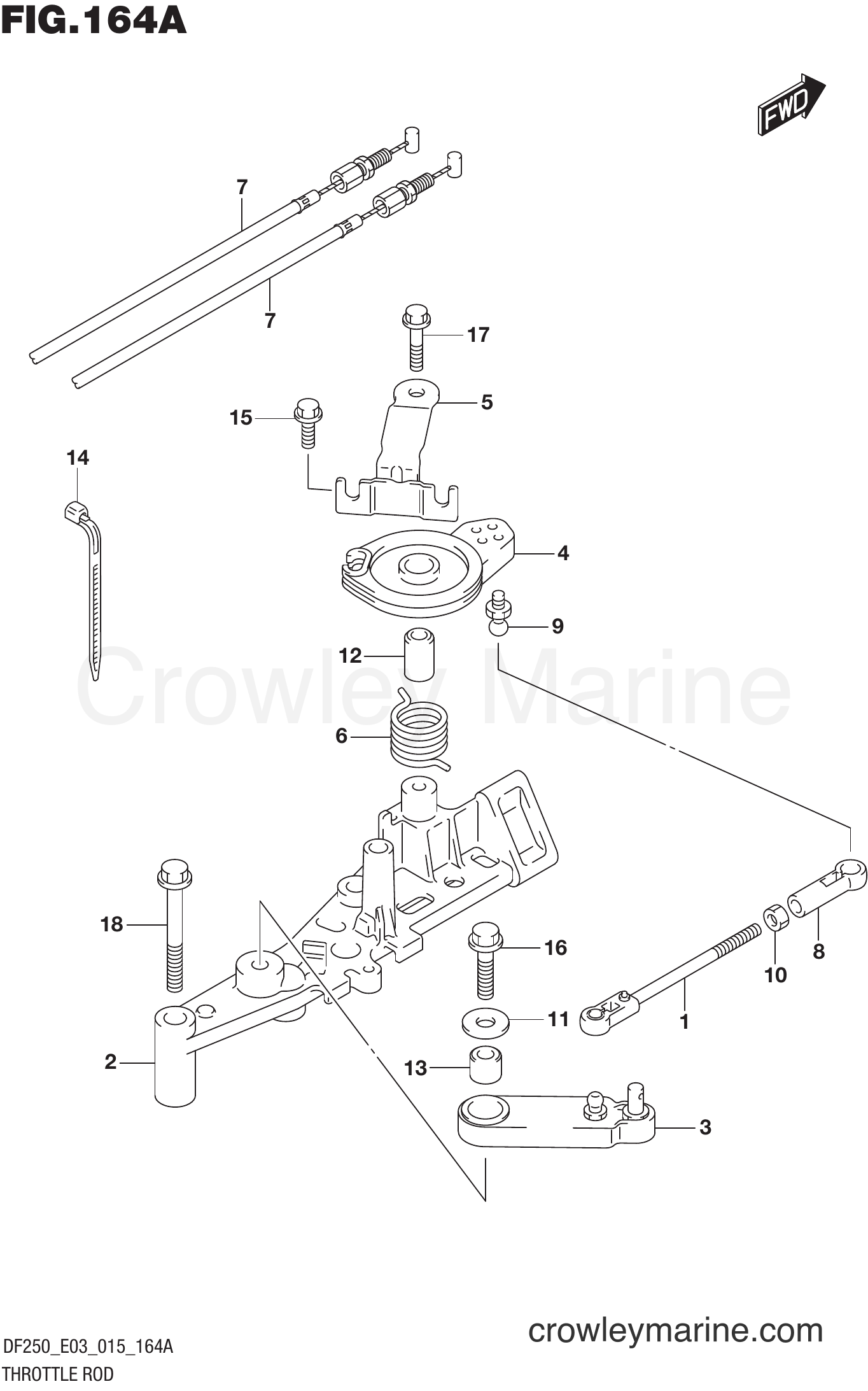 Suzuki Marine DF225 51001~ - THROTTLE ROD