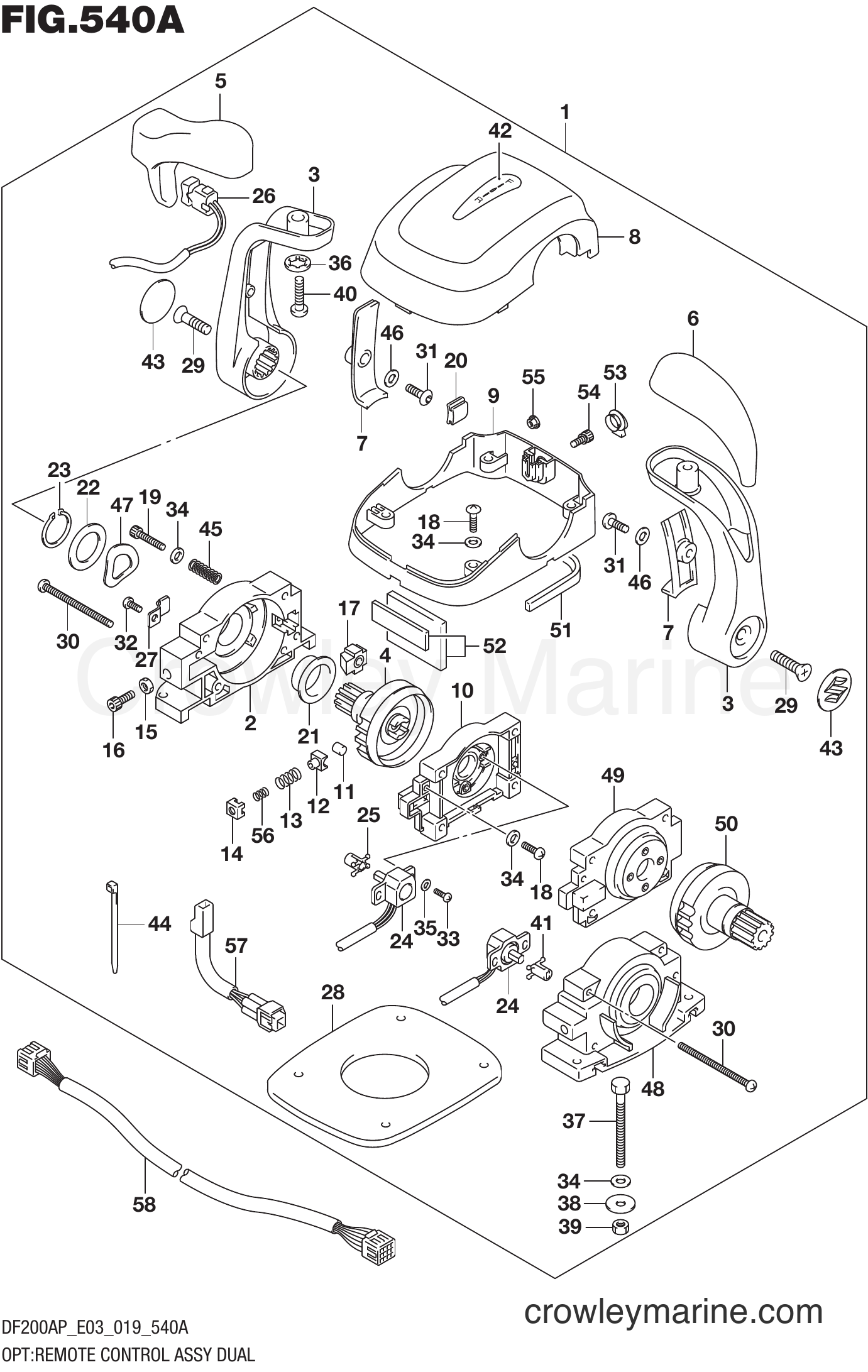 Suzuki Marine DF200AP 910001~ - OPT:REMOTE CONTROL ASSY DUAL