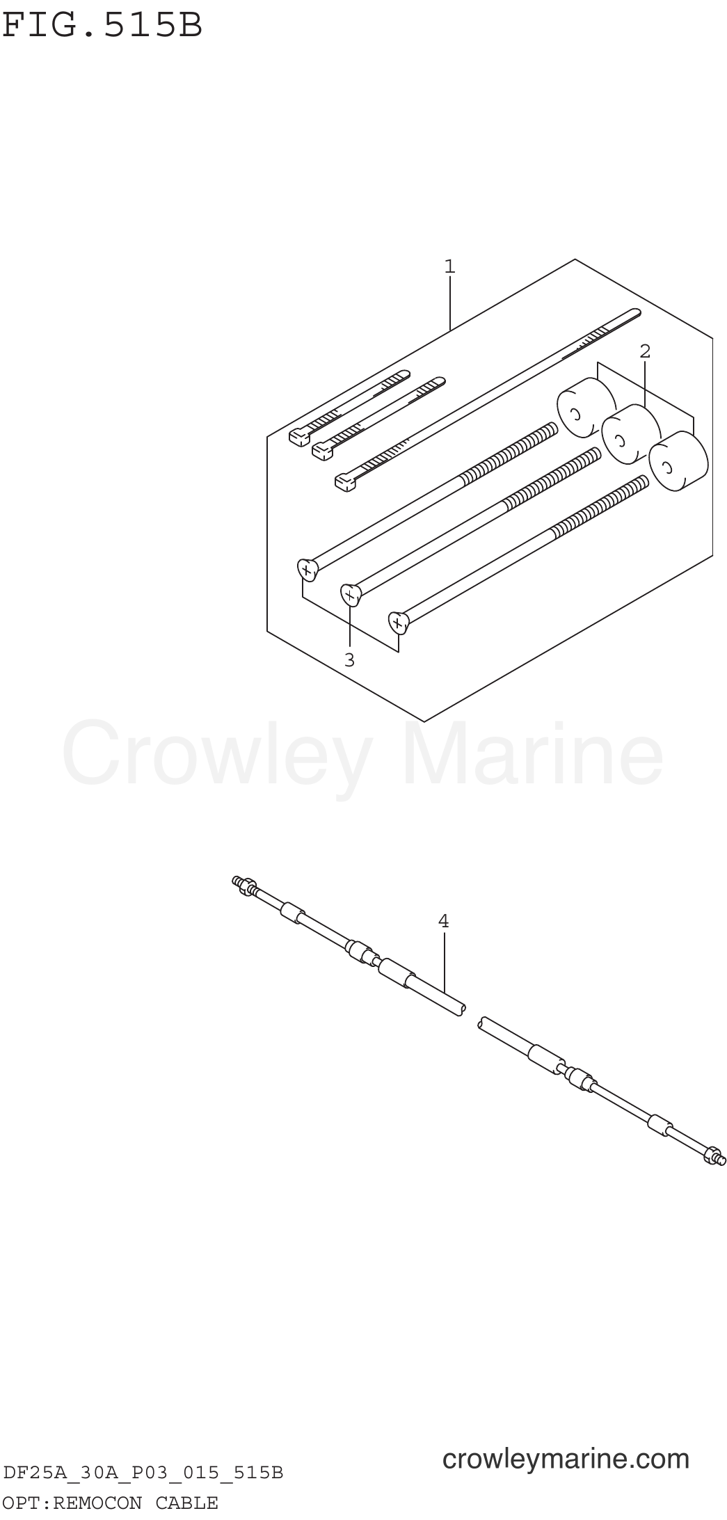 Suzuki Marine DF25AT 510001~ - OPT:REMOCON CABLE (DF25AT P03)