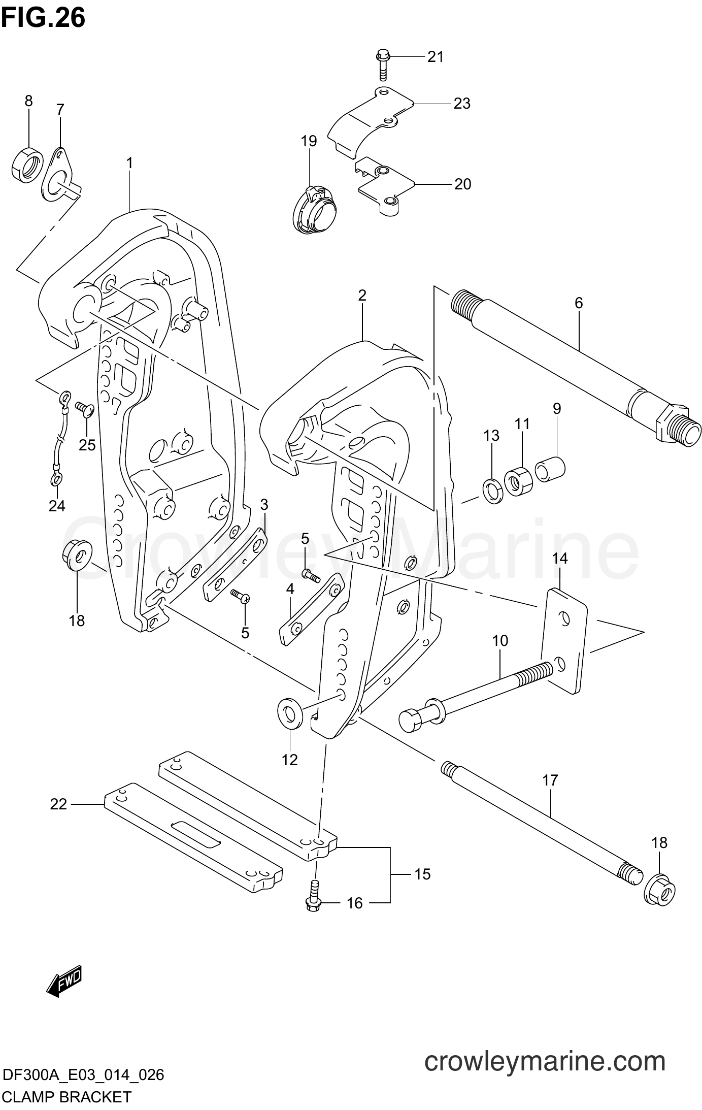 Suzuki Marine DF300AP 410001~ - CLAMP BRACKET