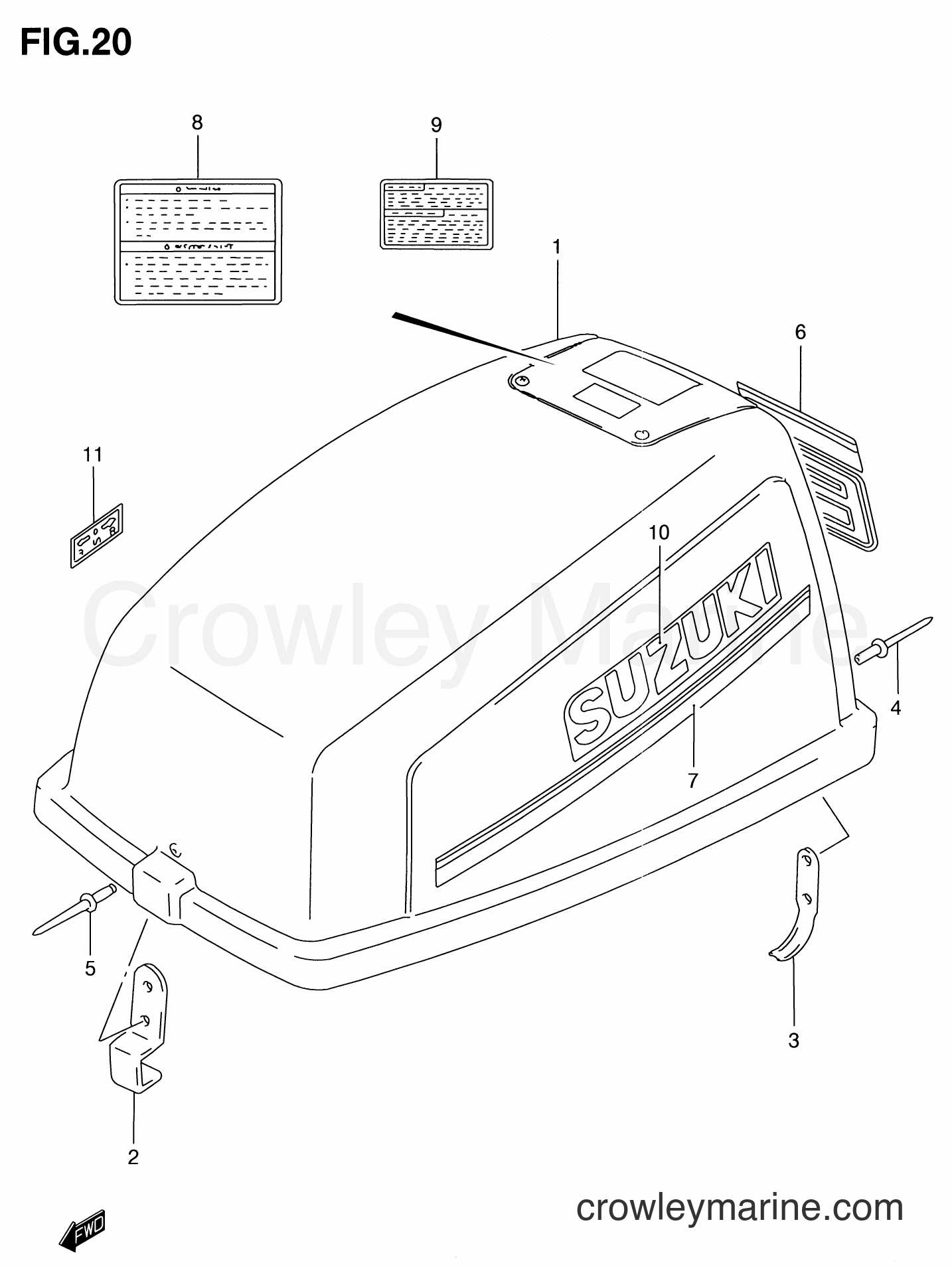 Suzuki Marine DT6 - ENGINE COVER (MODEL:94)