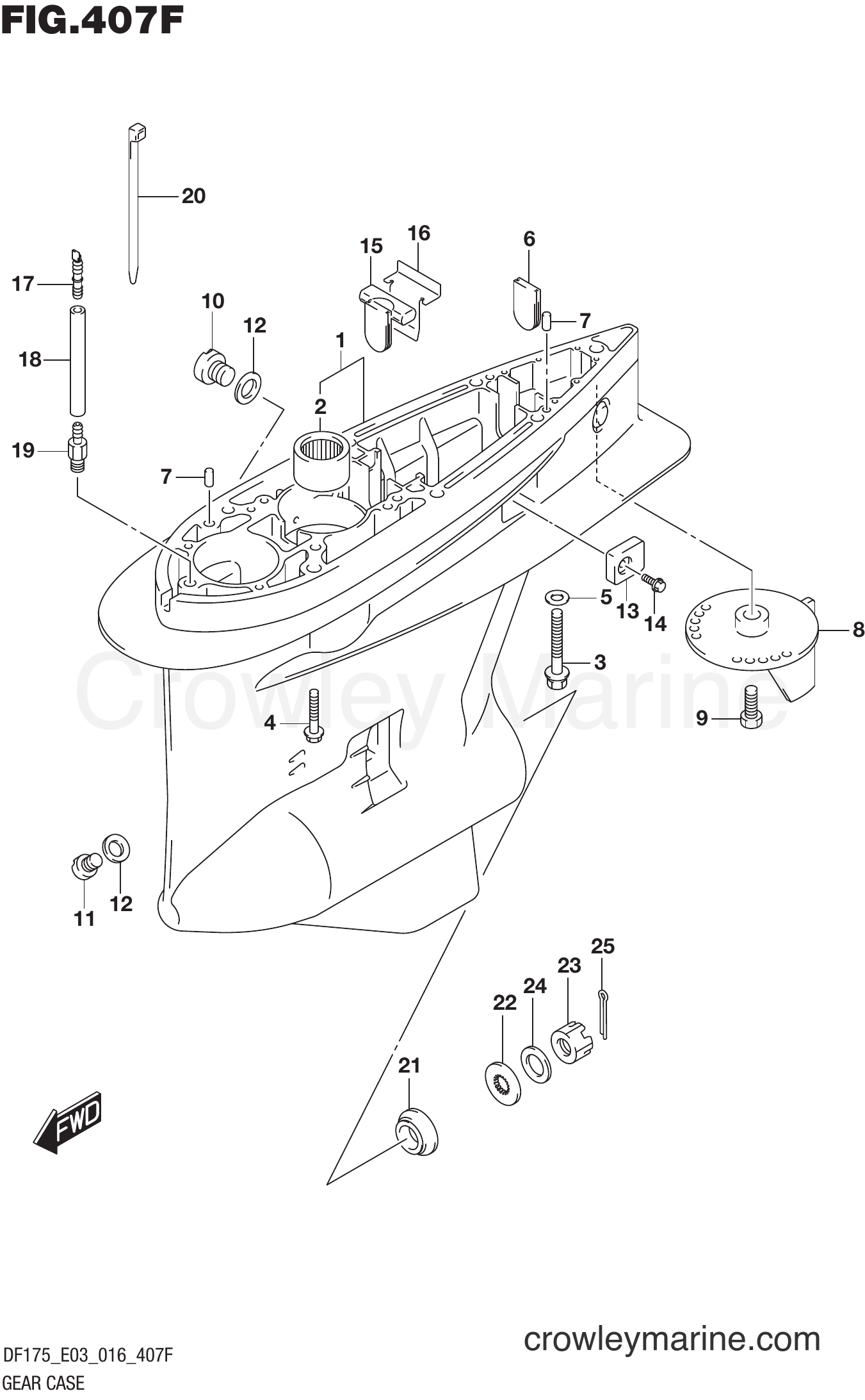 Suzuki Marine DF175Z 610001~ - GEAR CASE (DF175TG E03)