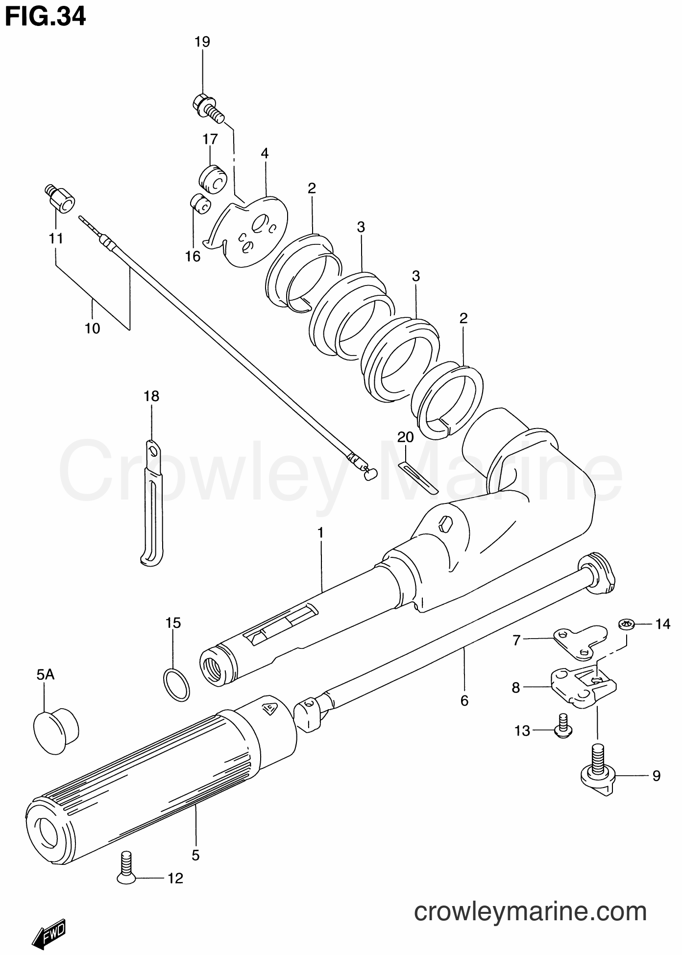 Suzuki Marine DT4 - TILLER HANDLE (DT4 MODEL:93~98)