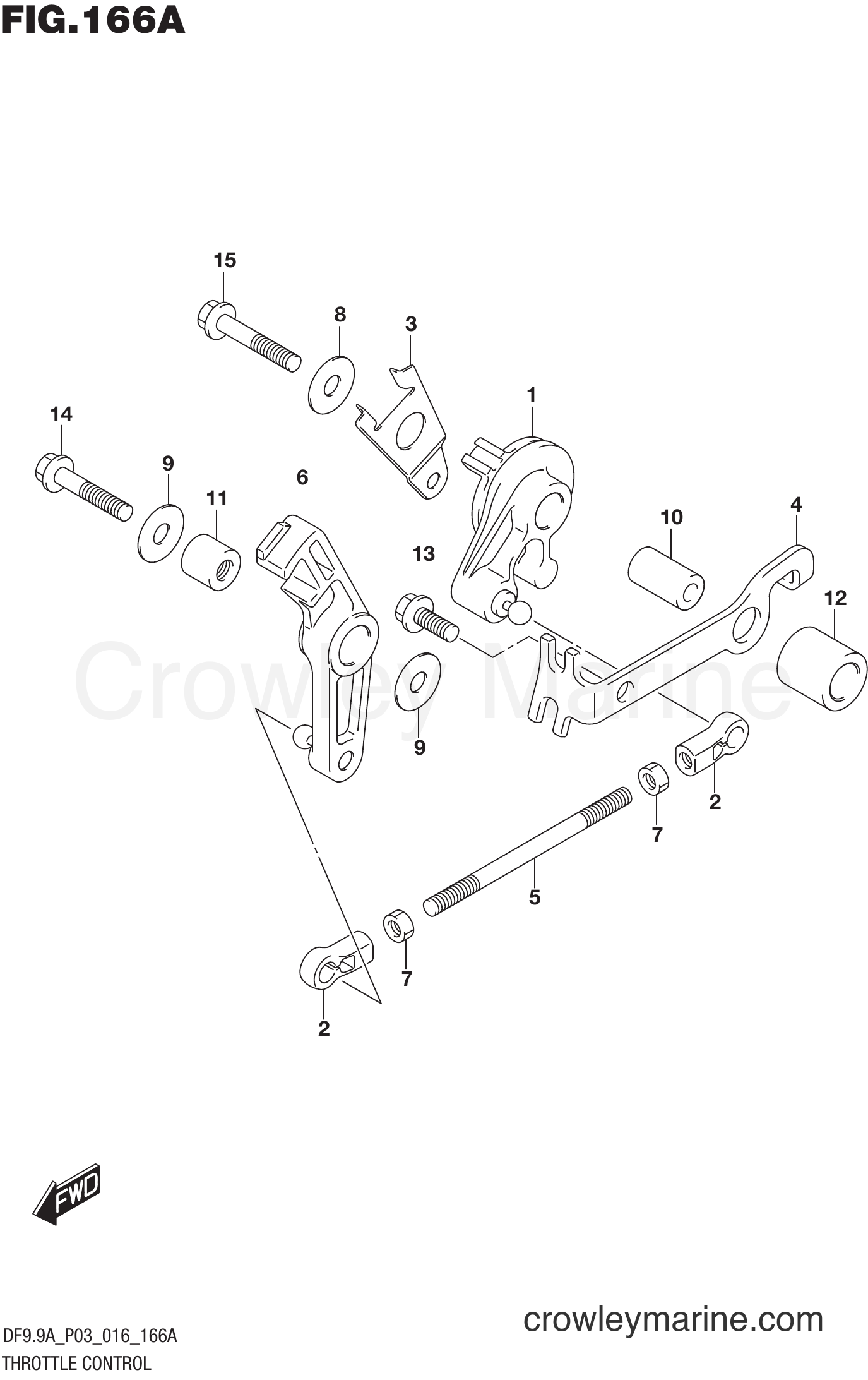 Suzuki Marine DF8AR 610001~ - THROTTLE CONTROL (DF8A P03)