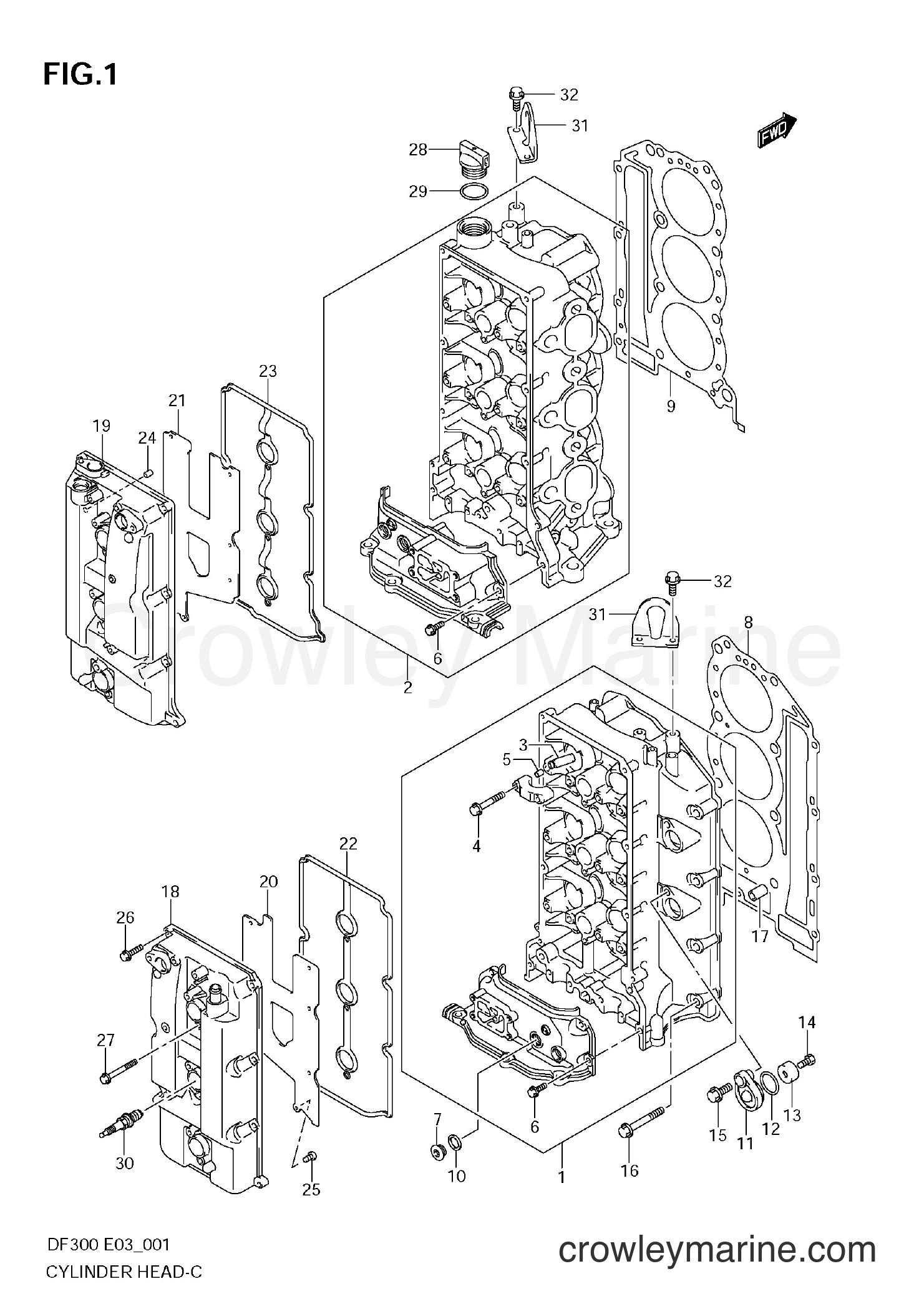 Suzuki Marine DF300T - CYLINDER HEAD