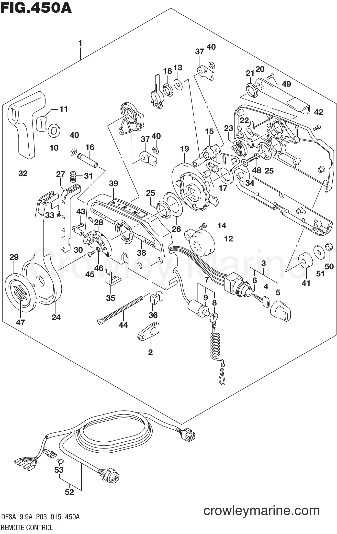Suzuki Marine DF8A 510001~ - REMOTE CONTROL (DF8AR P03)