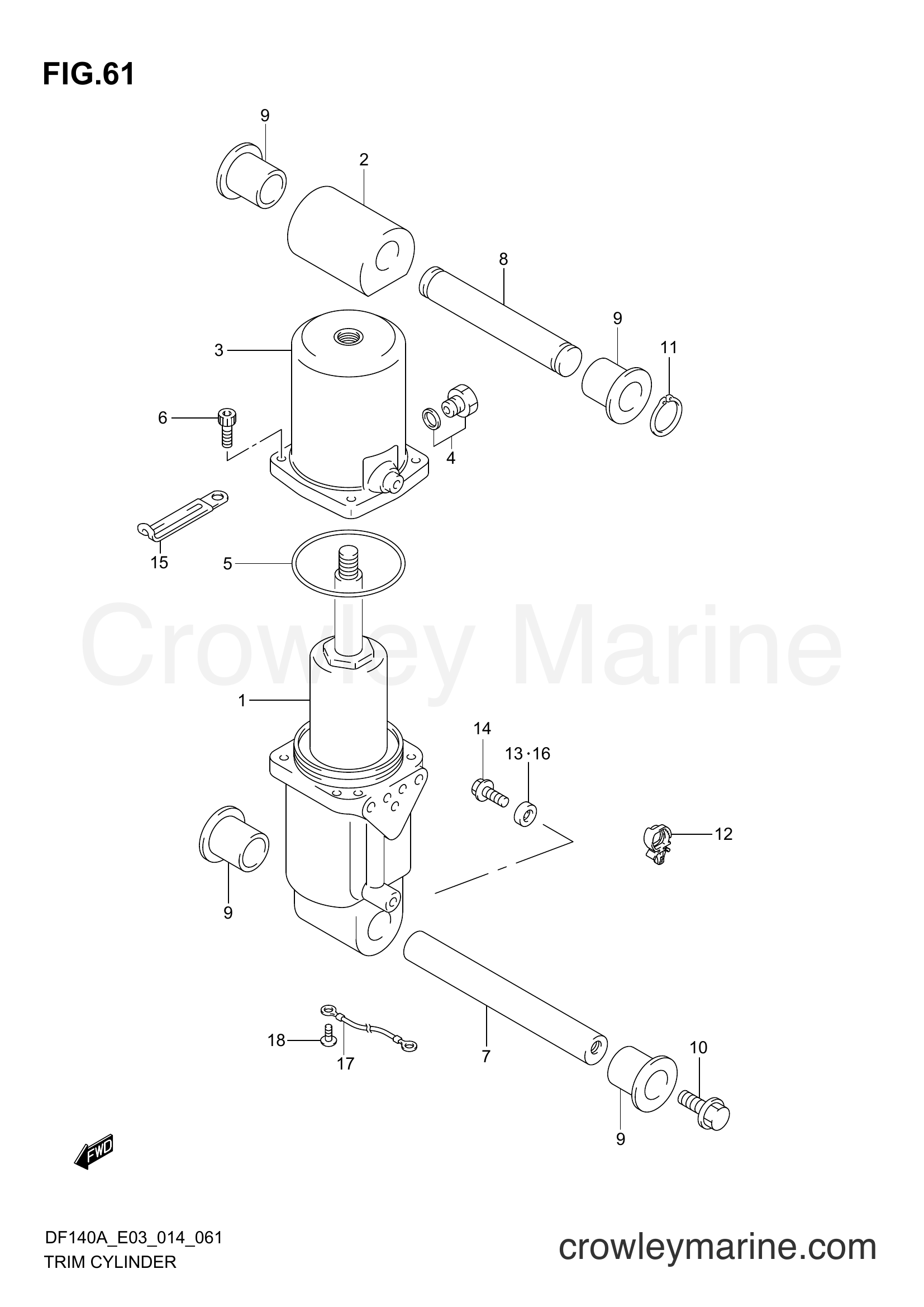 Suzuki Marine DF115 410001~ - TRIM CYLINDER (DF100AT E03)
