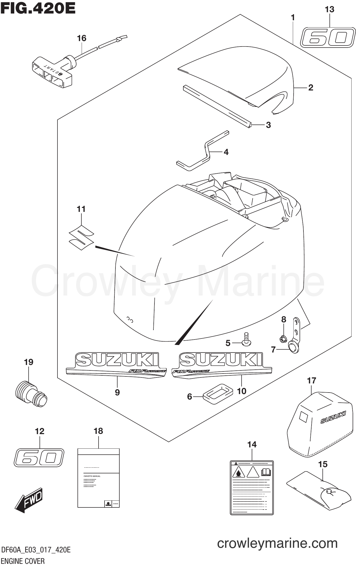 Suzuki Marine DF60AVT 710001~ - ENGINE COVER (DF60AVT E03)