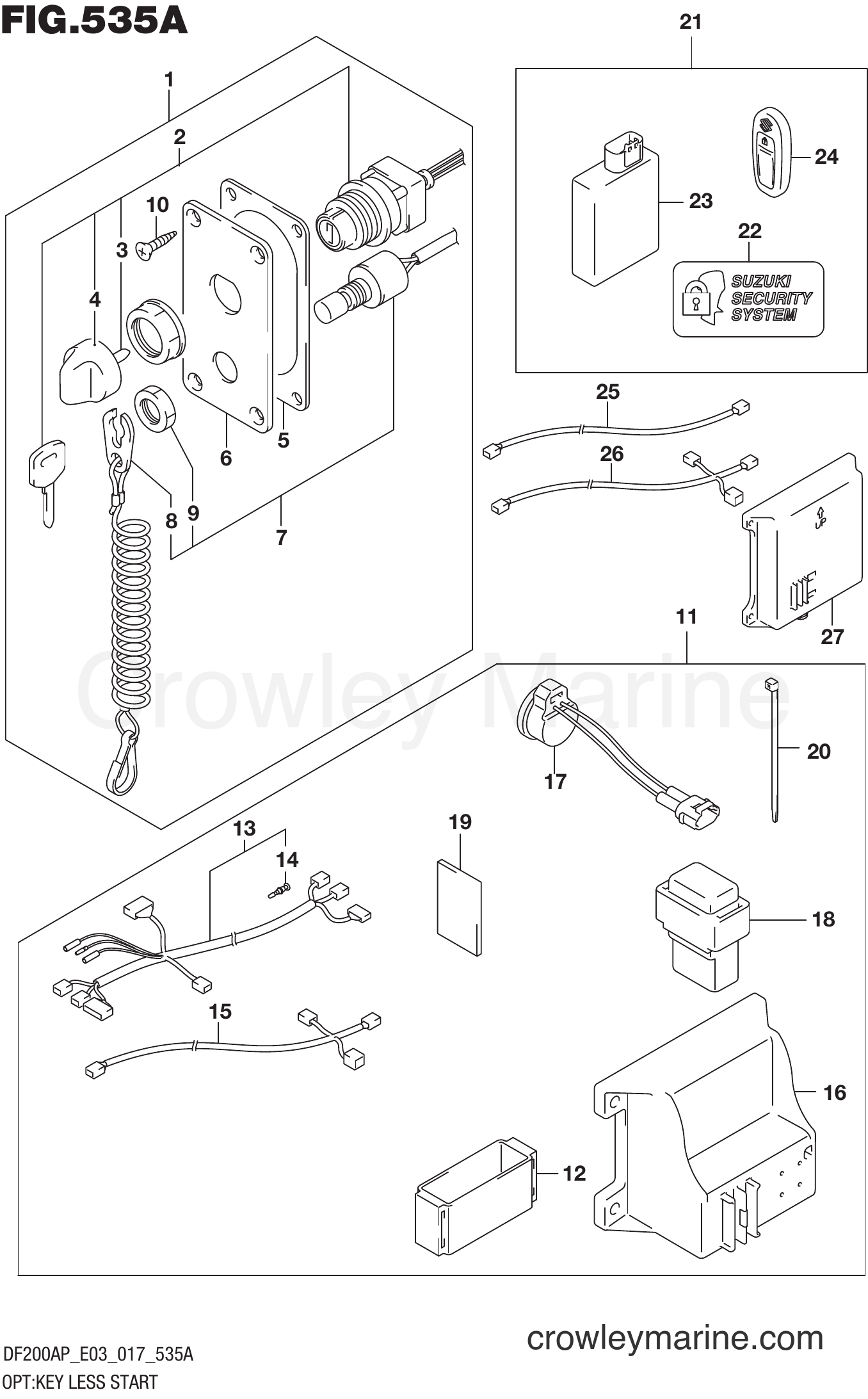 Suzuki Marine DF200AP 710001~ - OPT:KEY LESS START