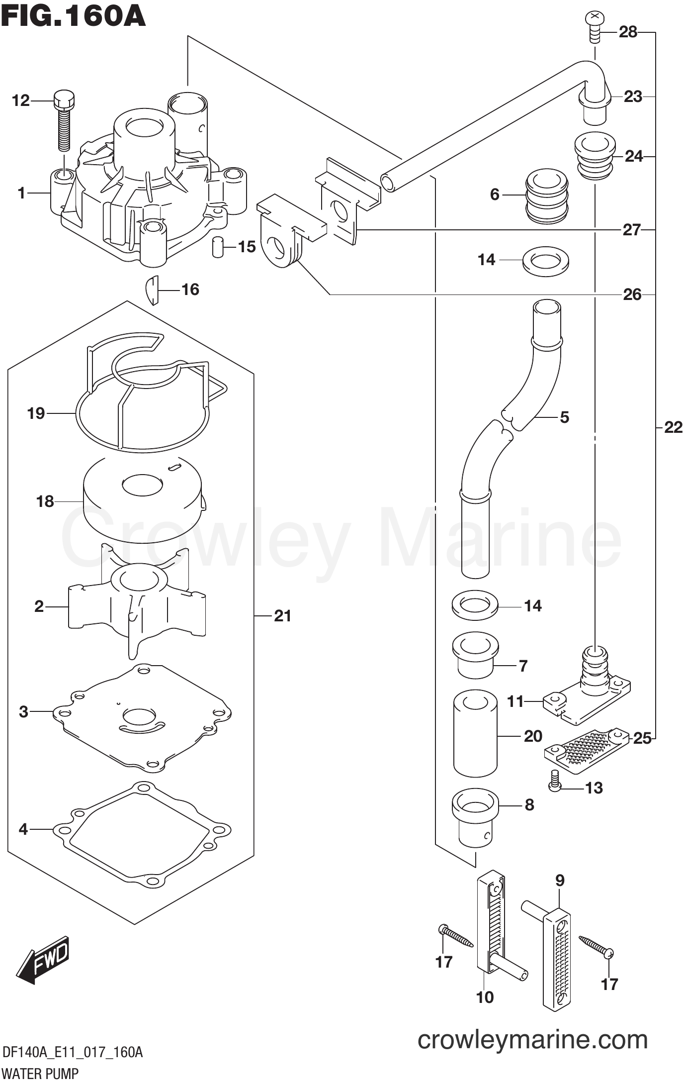 Suzuki Marine DF140AZ 710001~ - WATER PUMP (DF100AT E11)