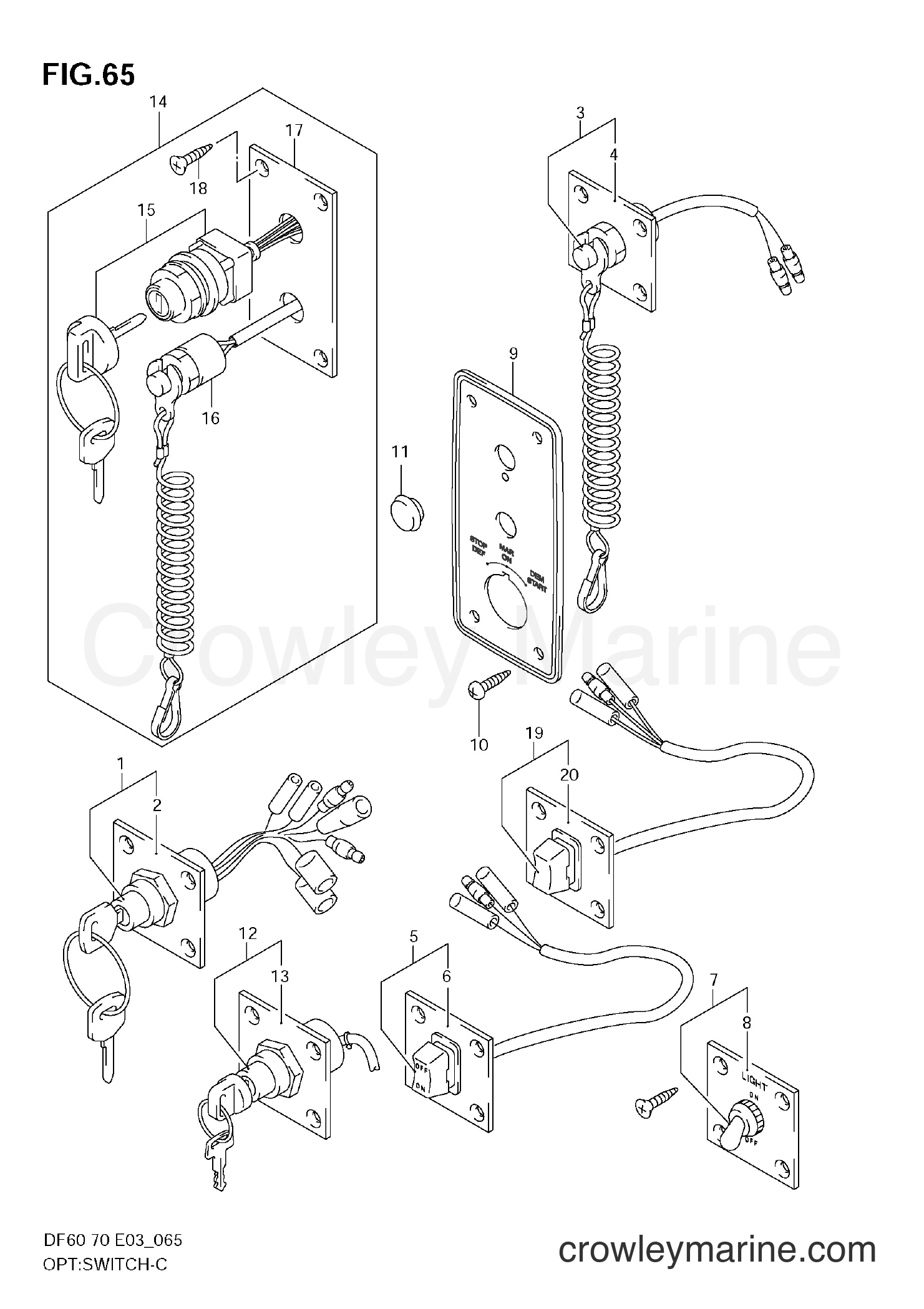 Suzuki Marine DF70 - OPT:SWITCH (MODEL:98~04)
