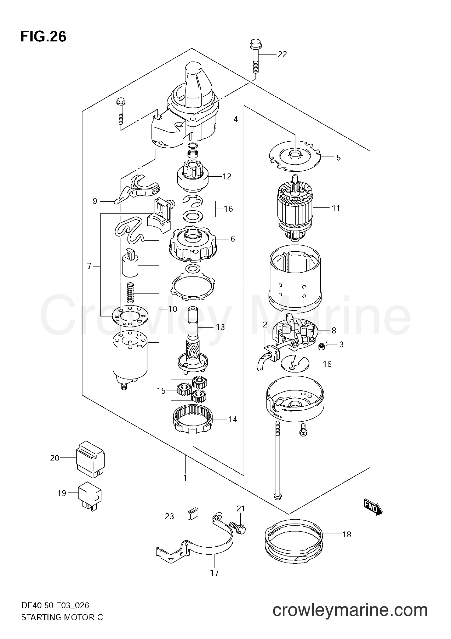 Suzuki Marine DF50 - STARTING MOTOR (MODEL:05~10)