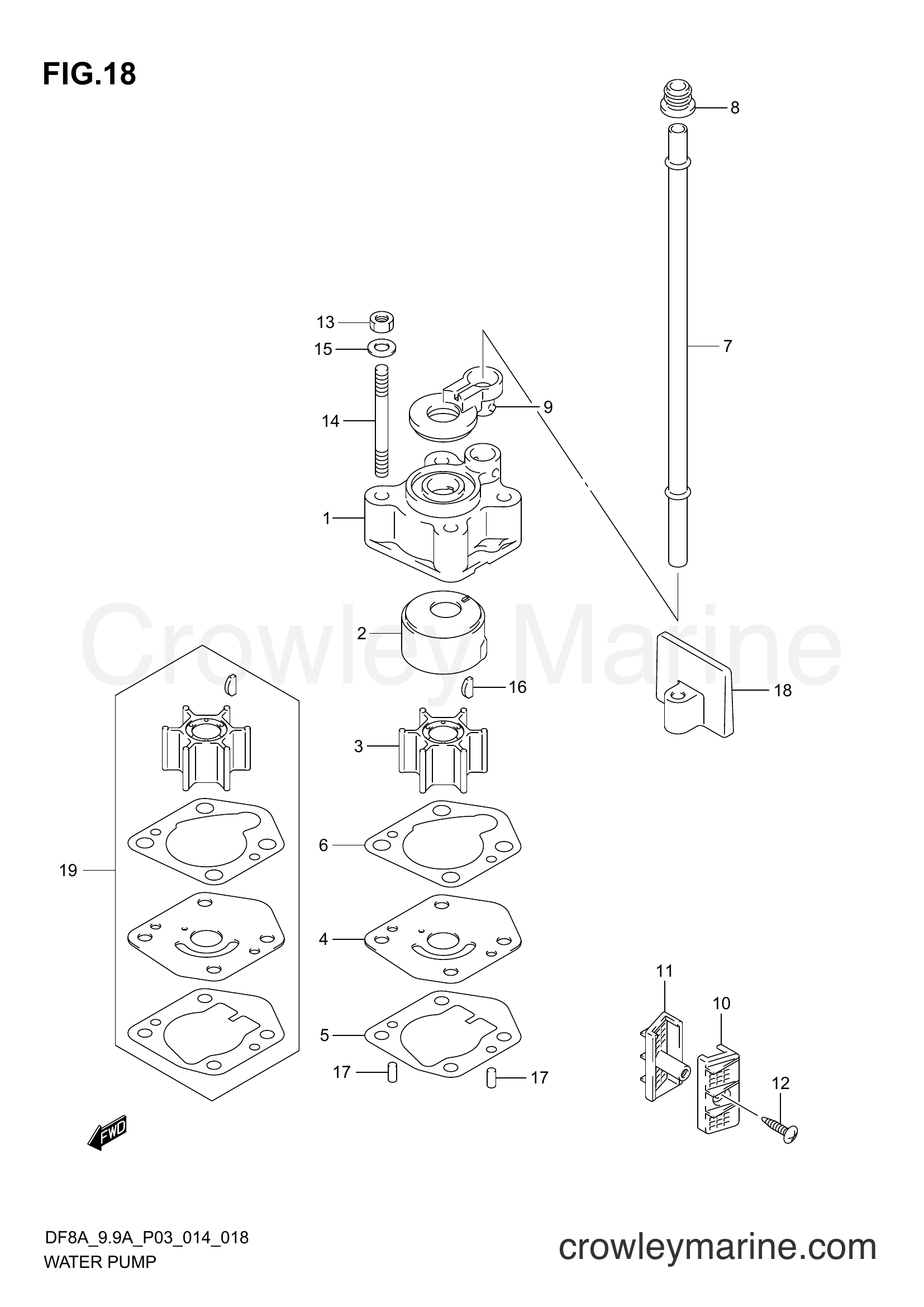 Suzuki Marine DF8A 410001~ - WATER PUMP
