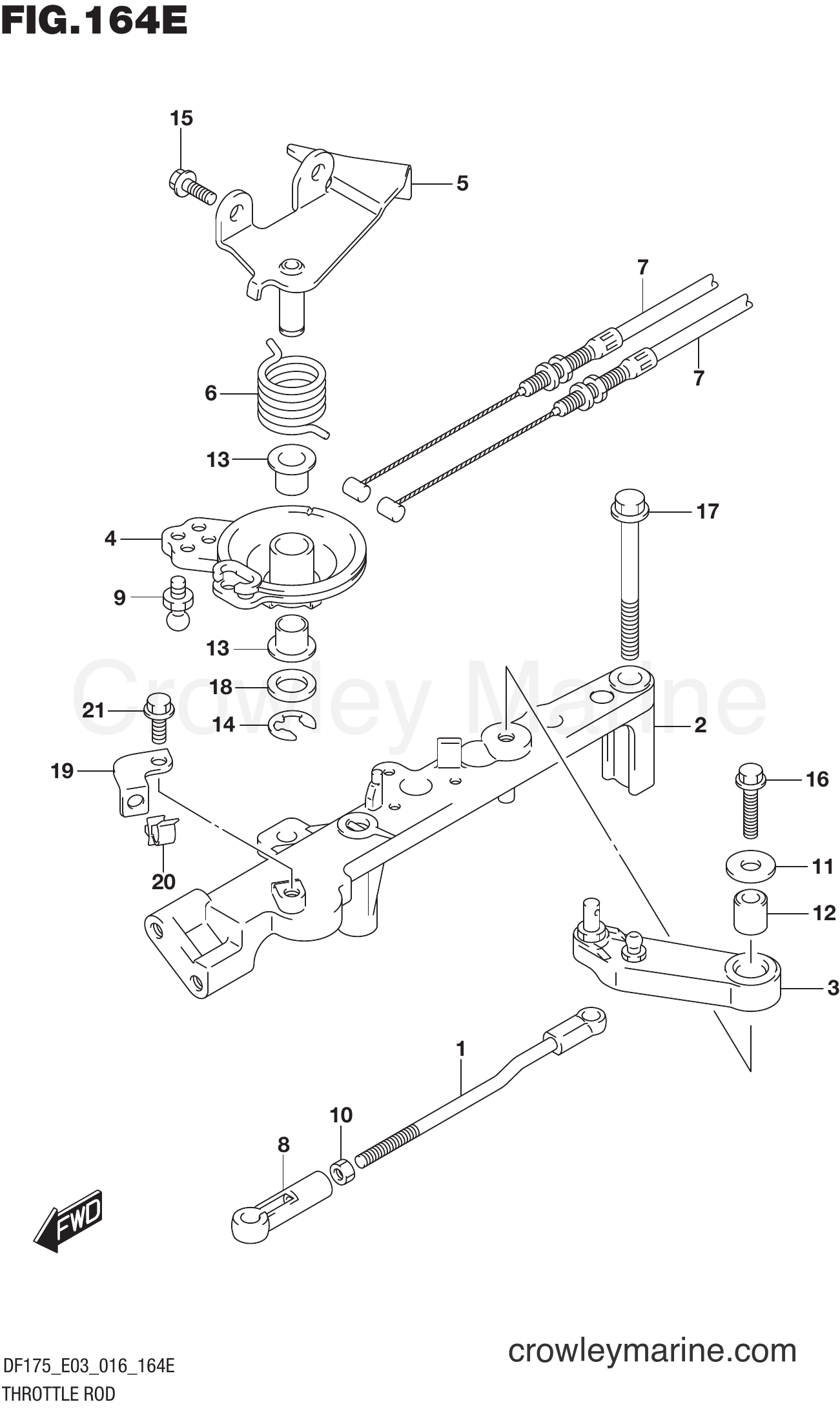 Suzuki Marine DF175TG 610001~ - THROTTLE ROD (DF150ST E03)