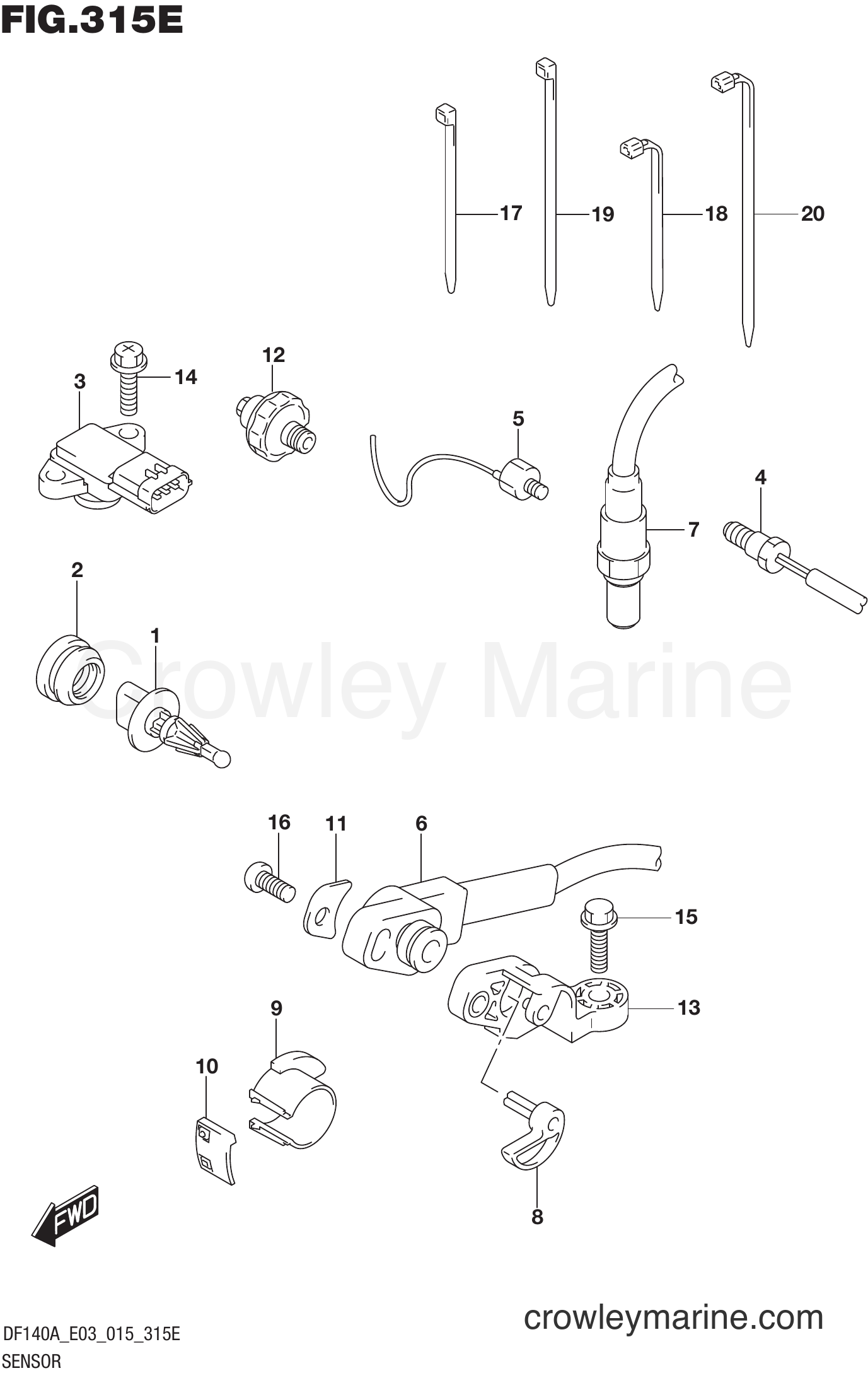 Suzuki Marine DF115A 510001~ - SENSOR (DF140AZ E03)