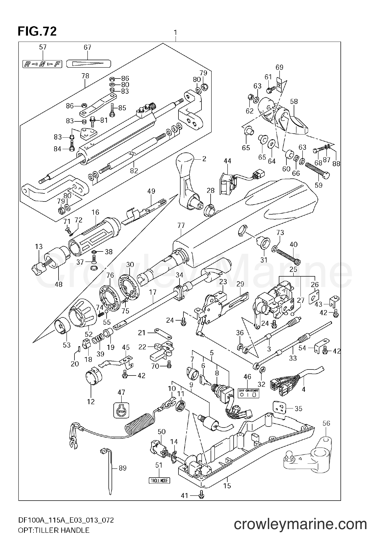 Suzuki Marine DF100A 310001~ - OPT:TILLER HANDLE
