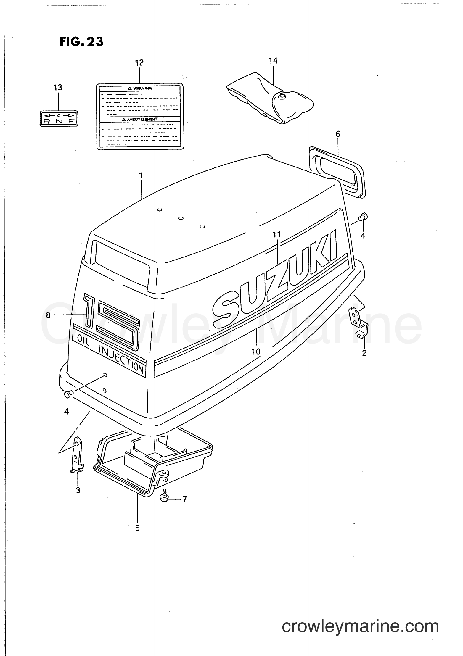 Suzuki Marine DT15C - ENGINE COVER (MODEL:94~97)