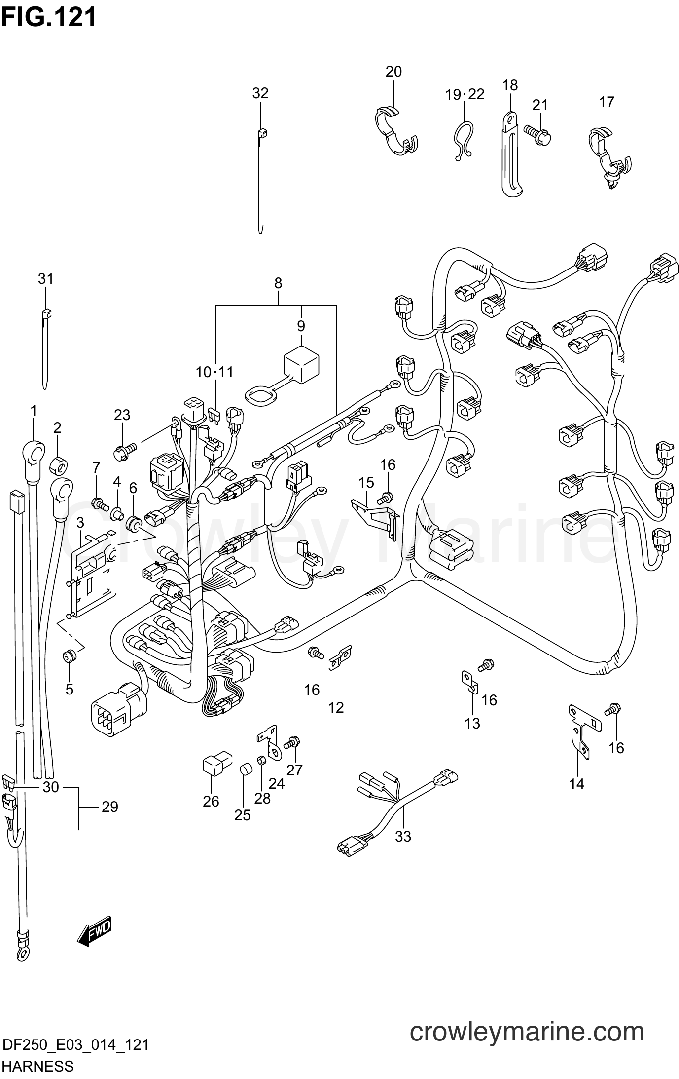 Suzuki Marine DF200 410001~ - HARNESS (DF200T E03)