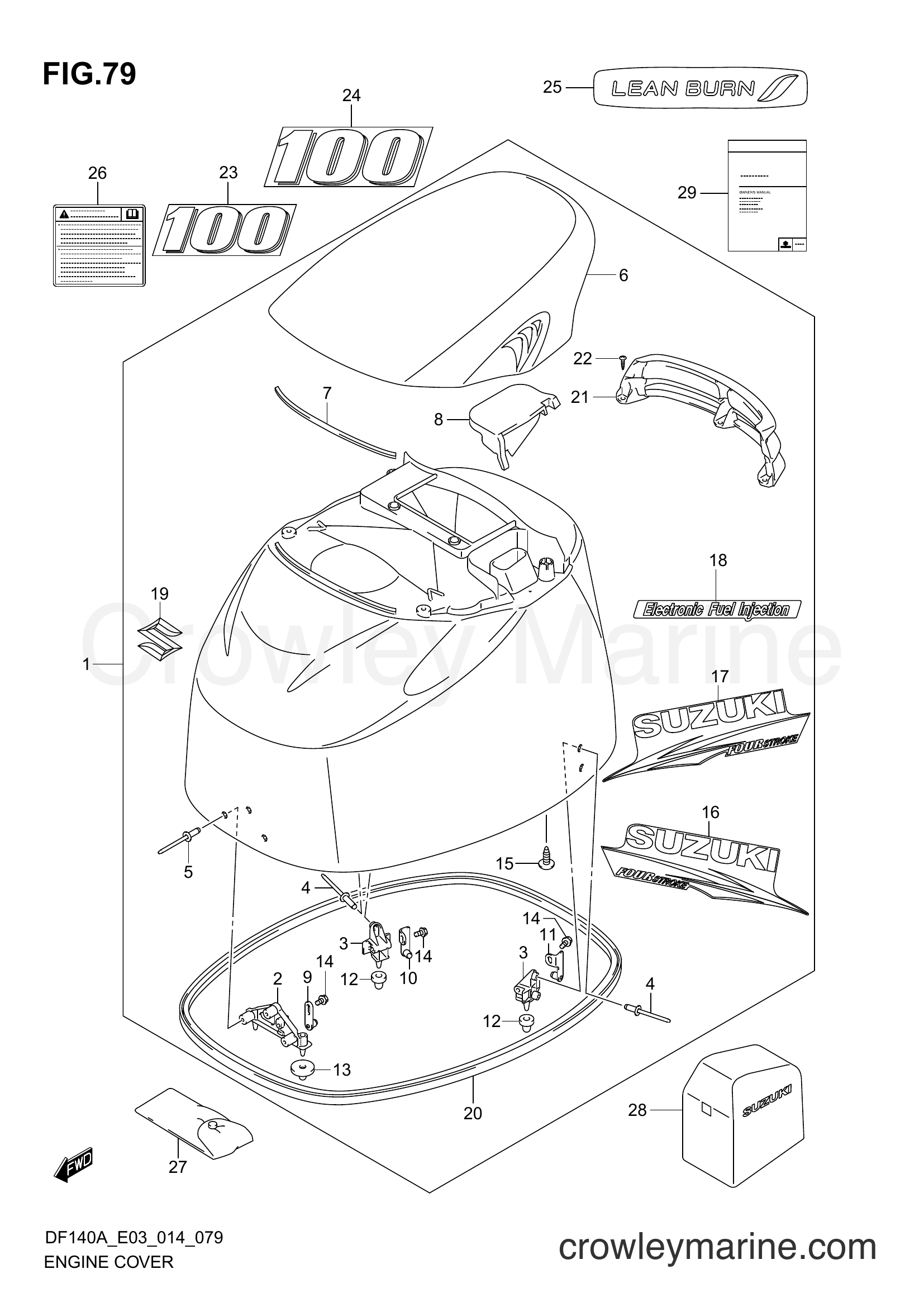 Suzuki Marine DF115 410001~ - ENGINE COVER (DF100AT E03)