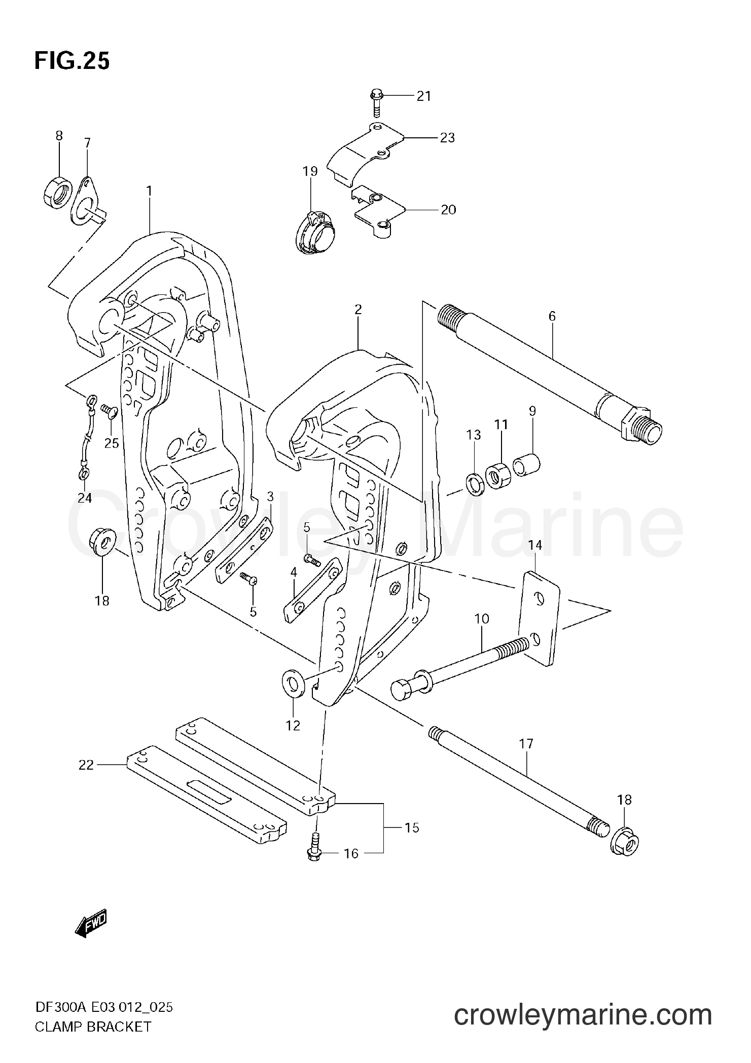 Suzuki Marine DF300AP 30002 - CLAMP BRACKET
