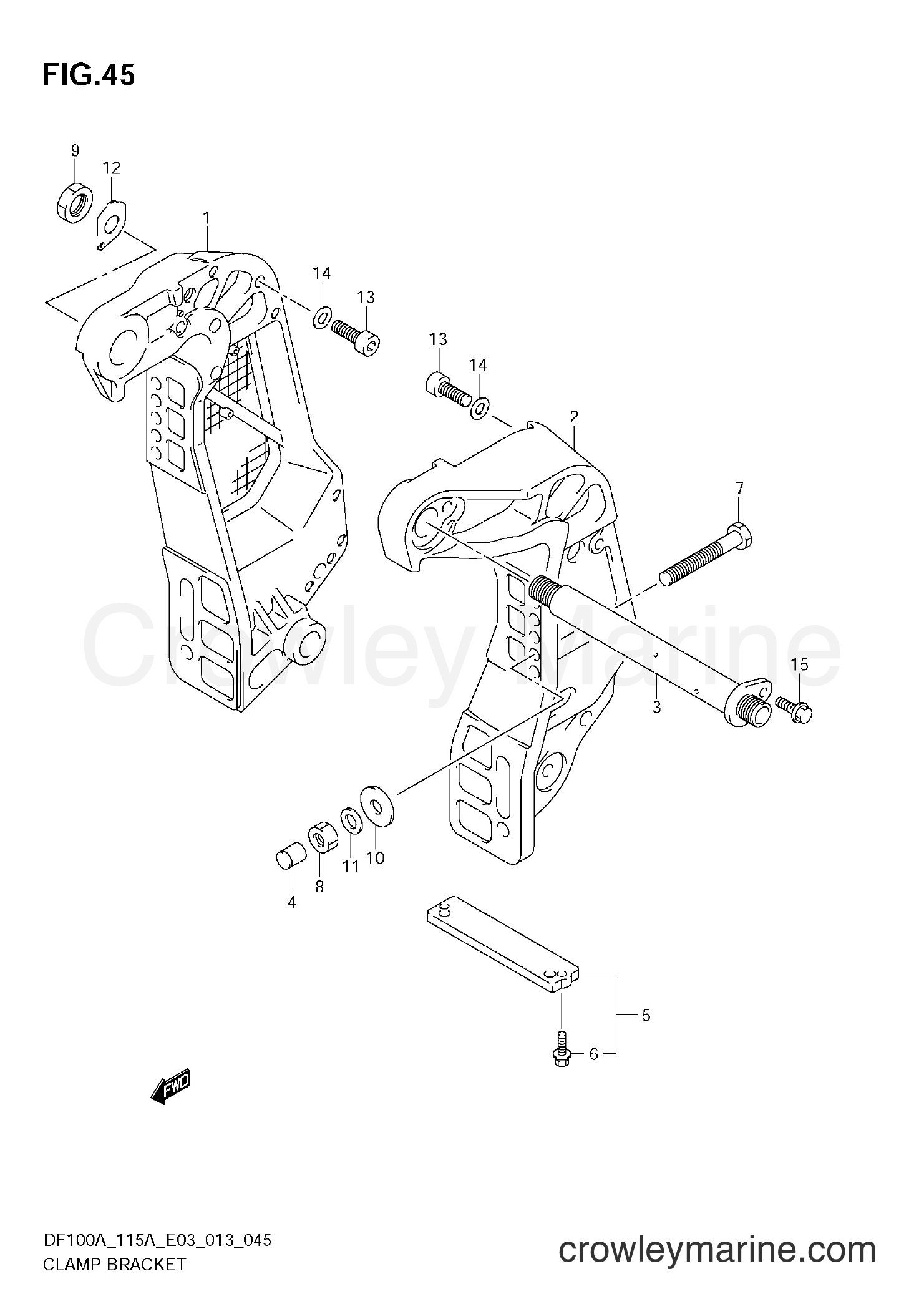 Suzuki Marine DF115A 310001~ - CLAMP BRACKET (DF115AZ E03)