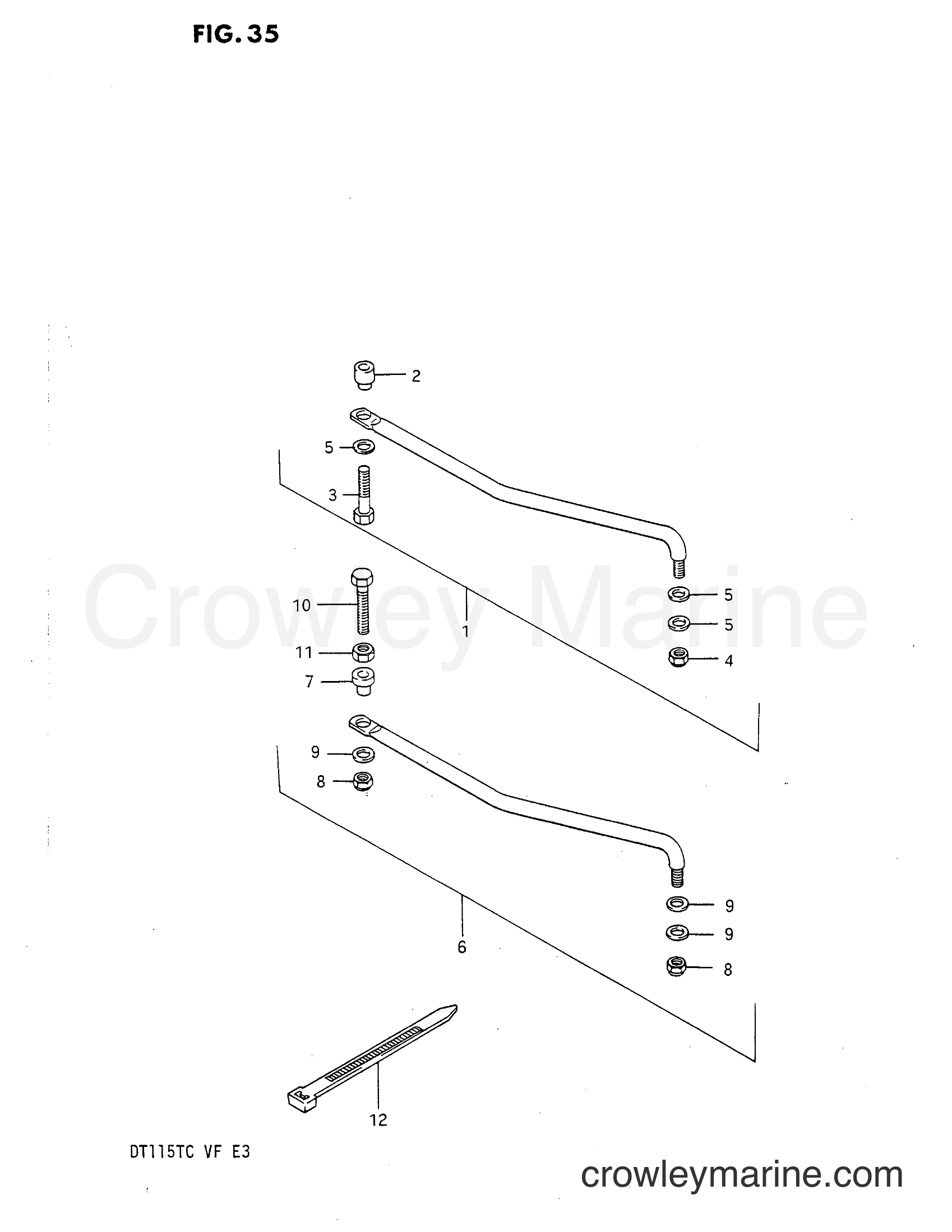 1983 Two-Stroke Outboard 115 - DT115 - DRAG LINK