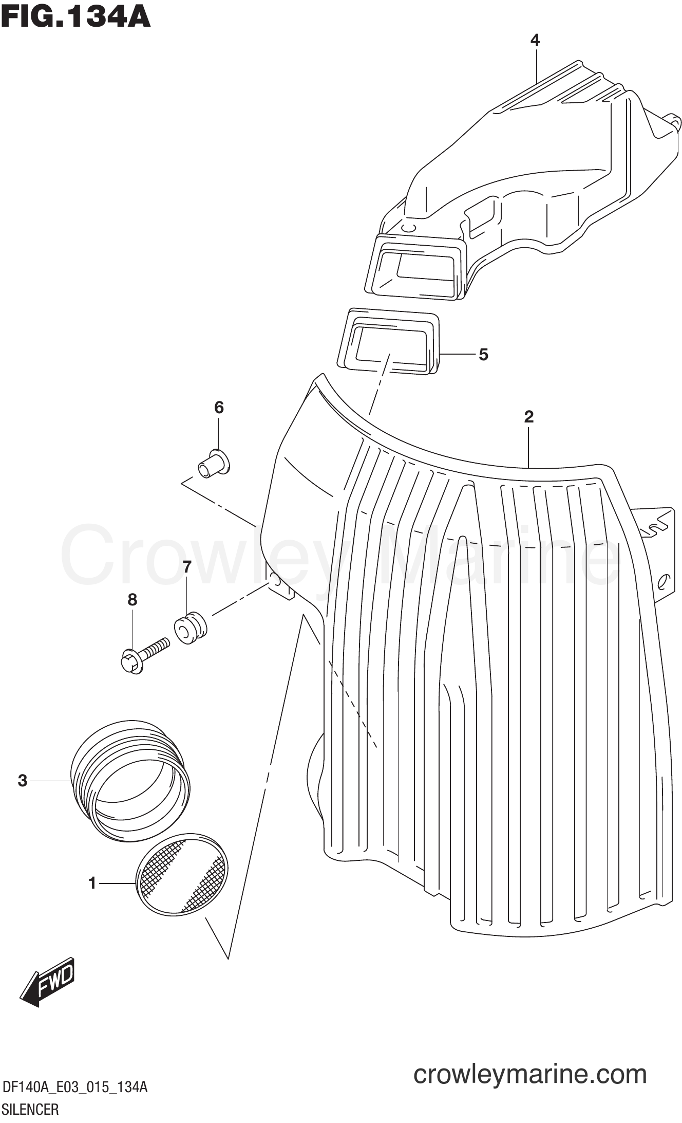 Suzuki Marine DF140AST 510001~ - SILENCER (DF100AT E03)