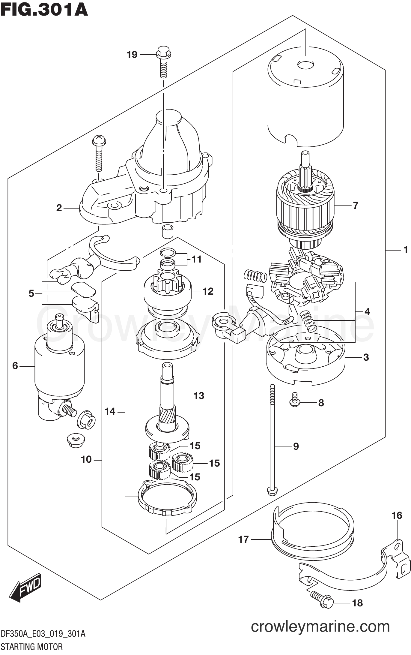 Suzuki Marine DF350A 910001~ - STARTING MOTOR