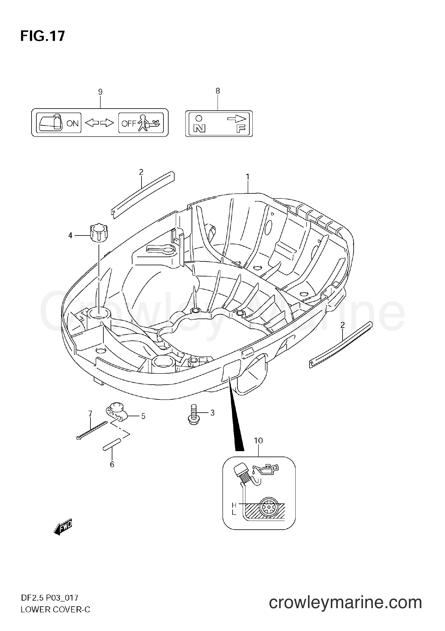 Suzuki Marine DF2.5 - LOWER COVER