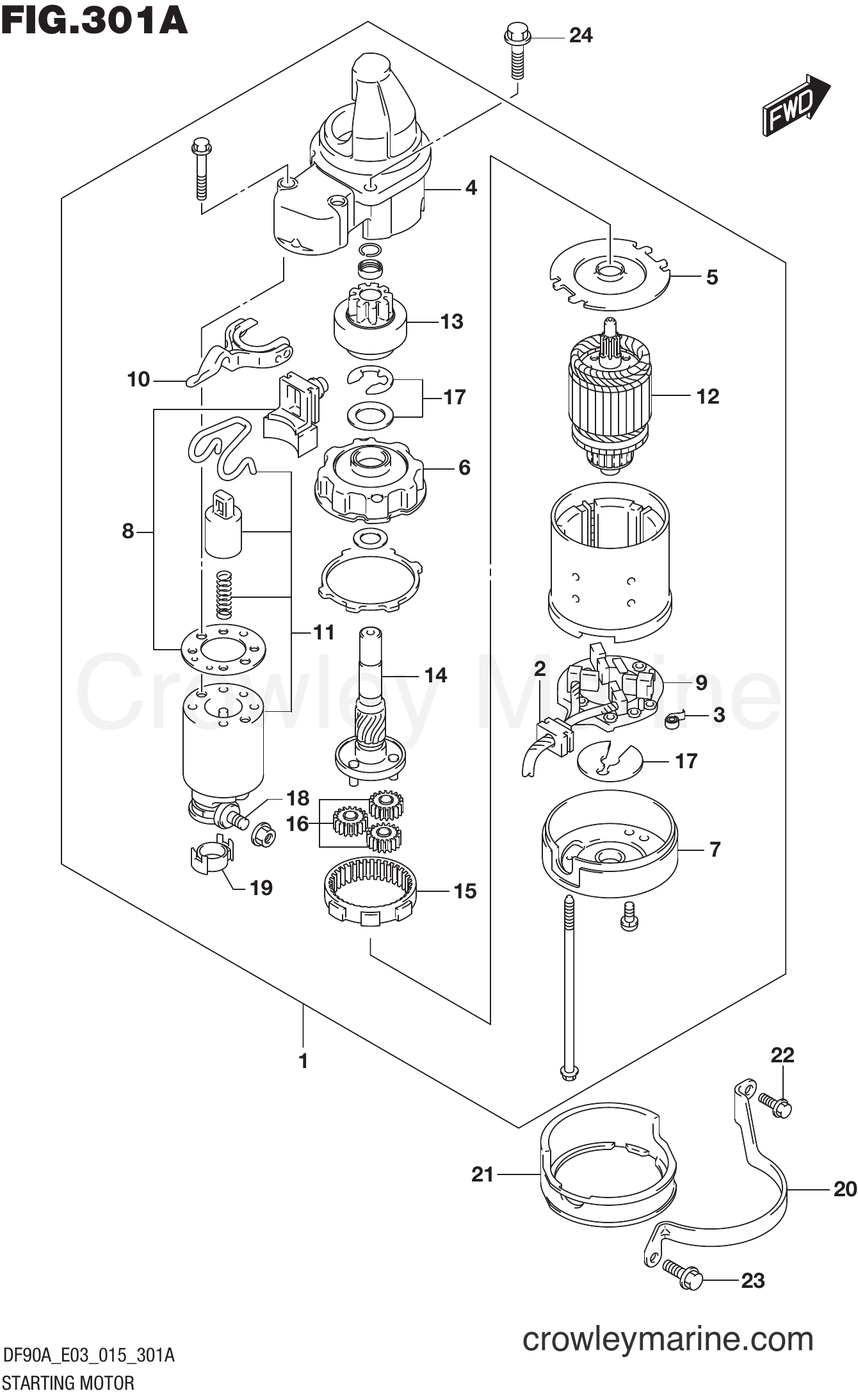 Suzuki Marine DF70AT 510001 - STARTING MOTOR