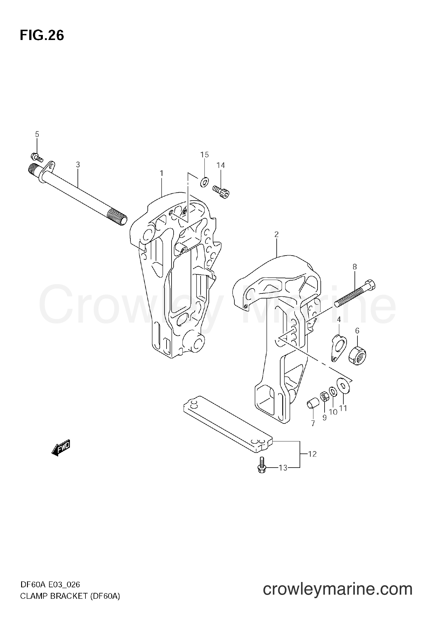Suzuki Marine DF60A - CLAMP BRACKET (DF60A)