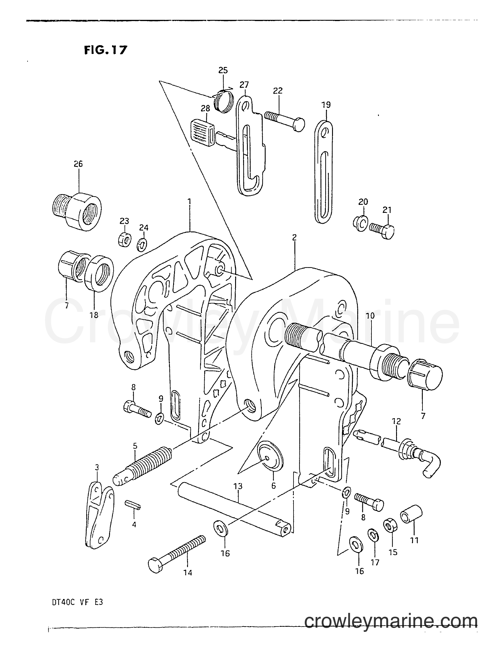 Suzuki Marine DT40 - CLAMP BRACKET