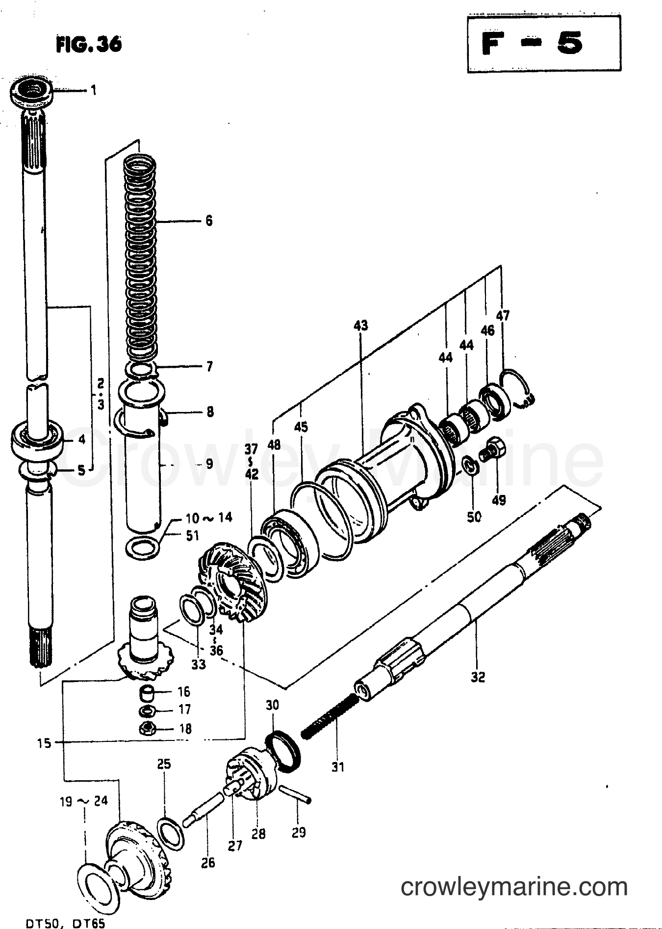 Suzuki Marine DT65 - TRANSMISSION (MODEL J/VZ)