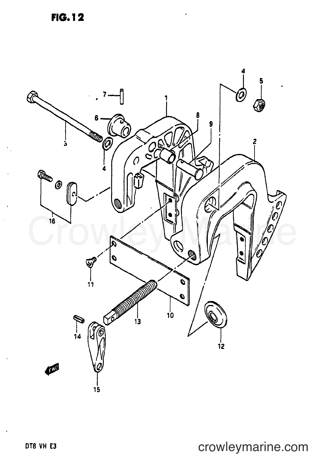 Suzuki Marine DT8 - CLAMP BRACKET