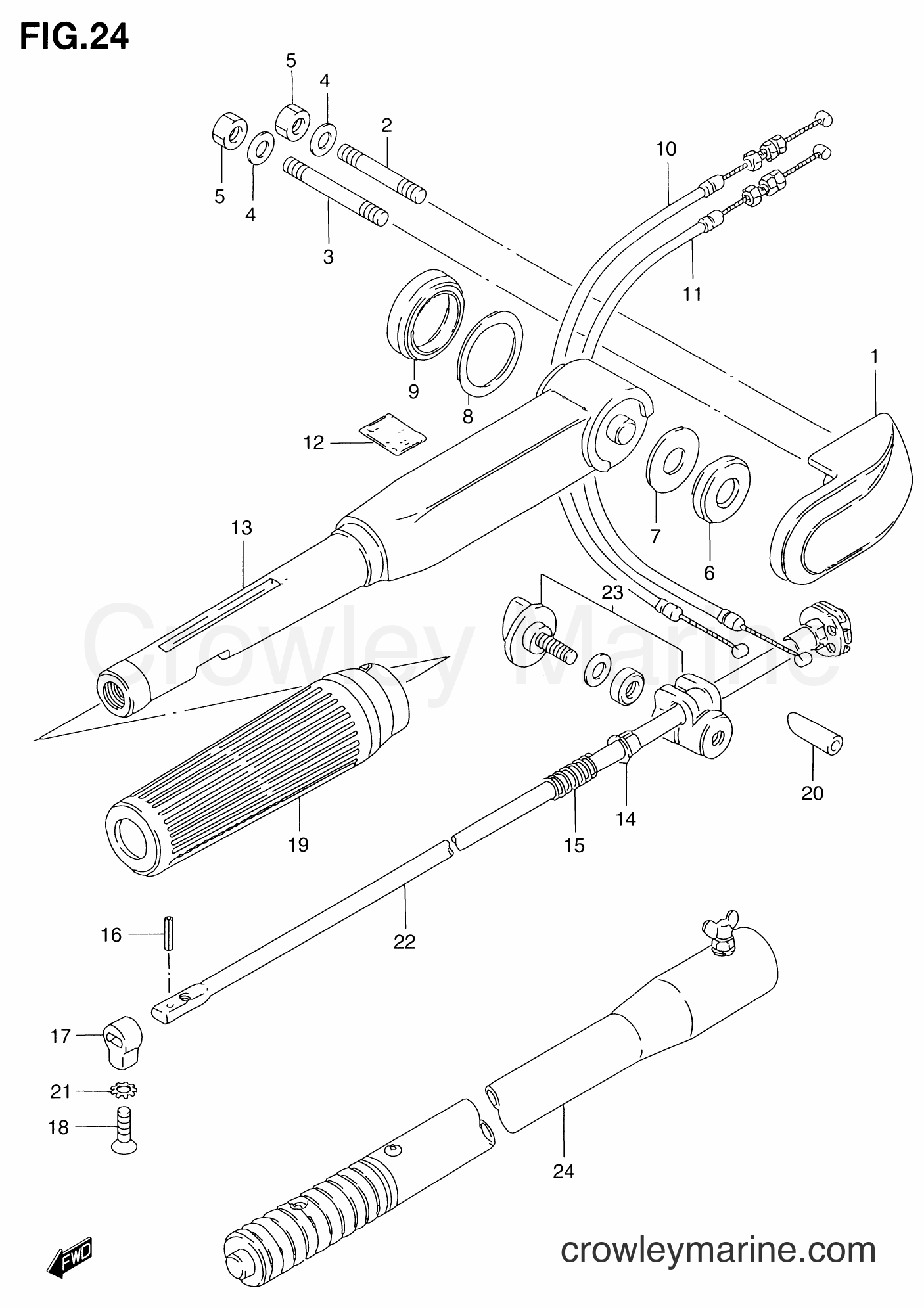Suzuki Marine DT6 - TILLER HANDLE (MODEL:89~92)