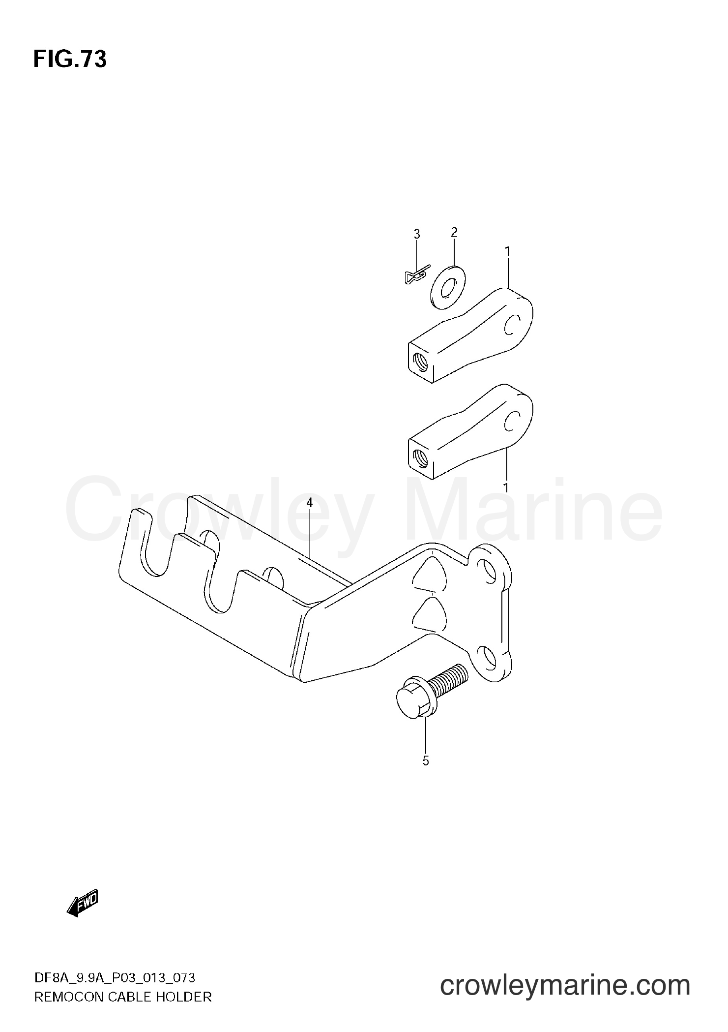 Suzuki Marine DF9.9A 310001~ - REMOCON CABLE HOLDER (DF8AR E03)