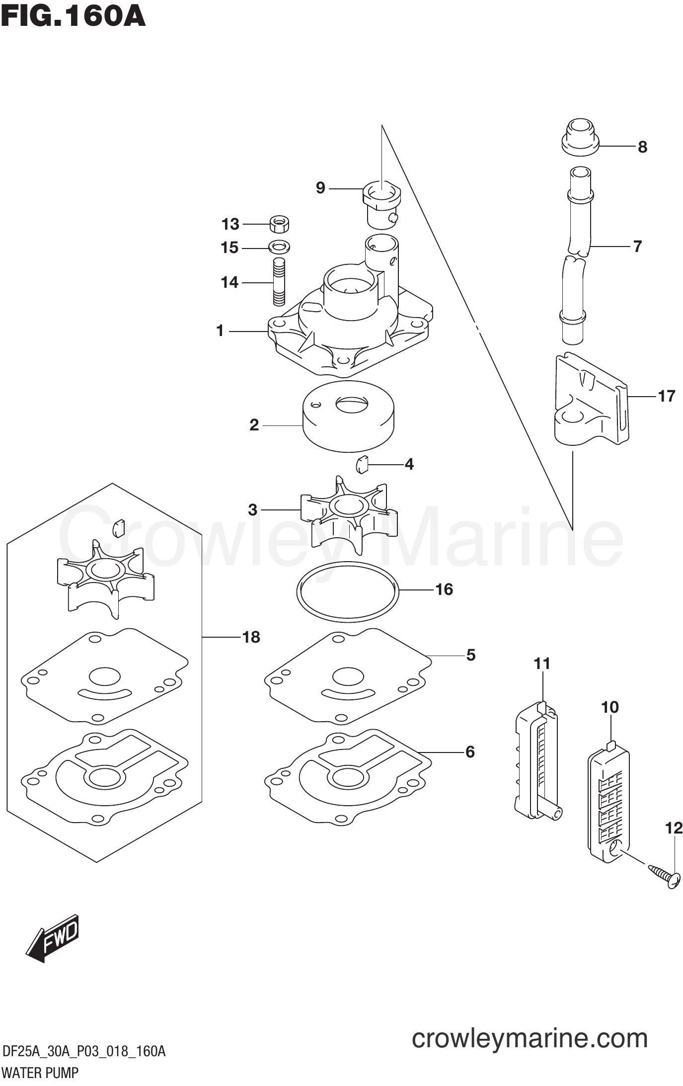 Suzuki Marine DF25A 810001~ - WATER PUMP