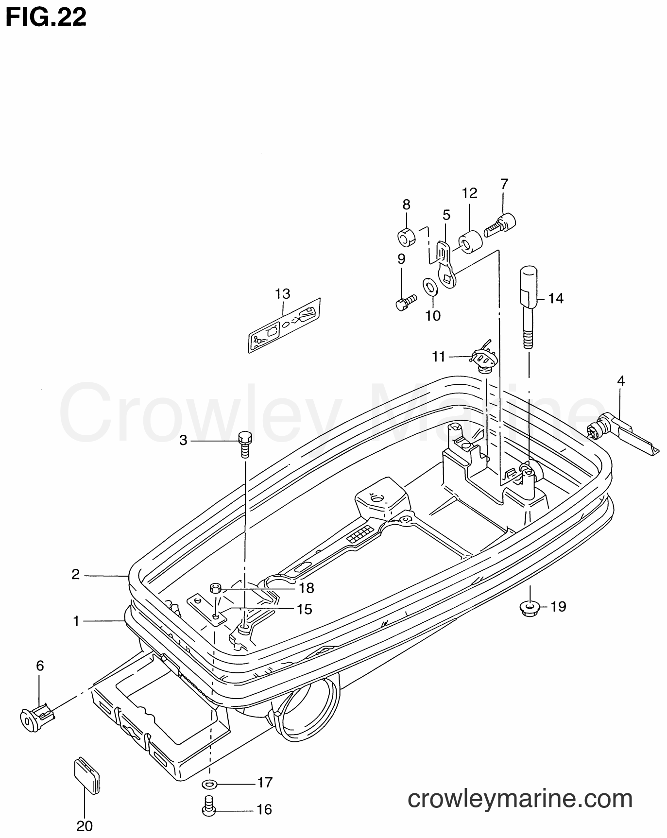 LOWER COVER (DT4) 1988 TwoStroke Outboard 4 DT4 Crowley Marine