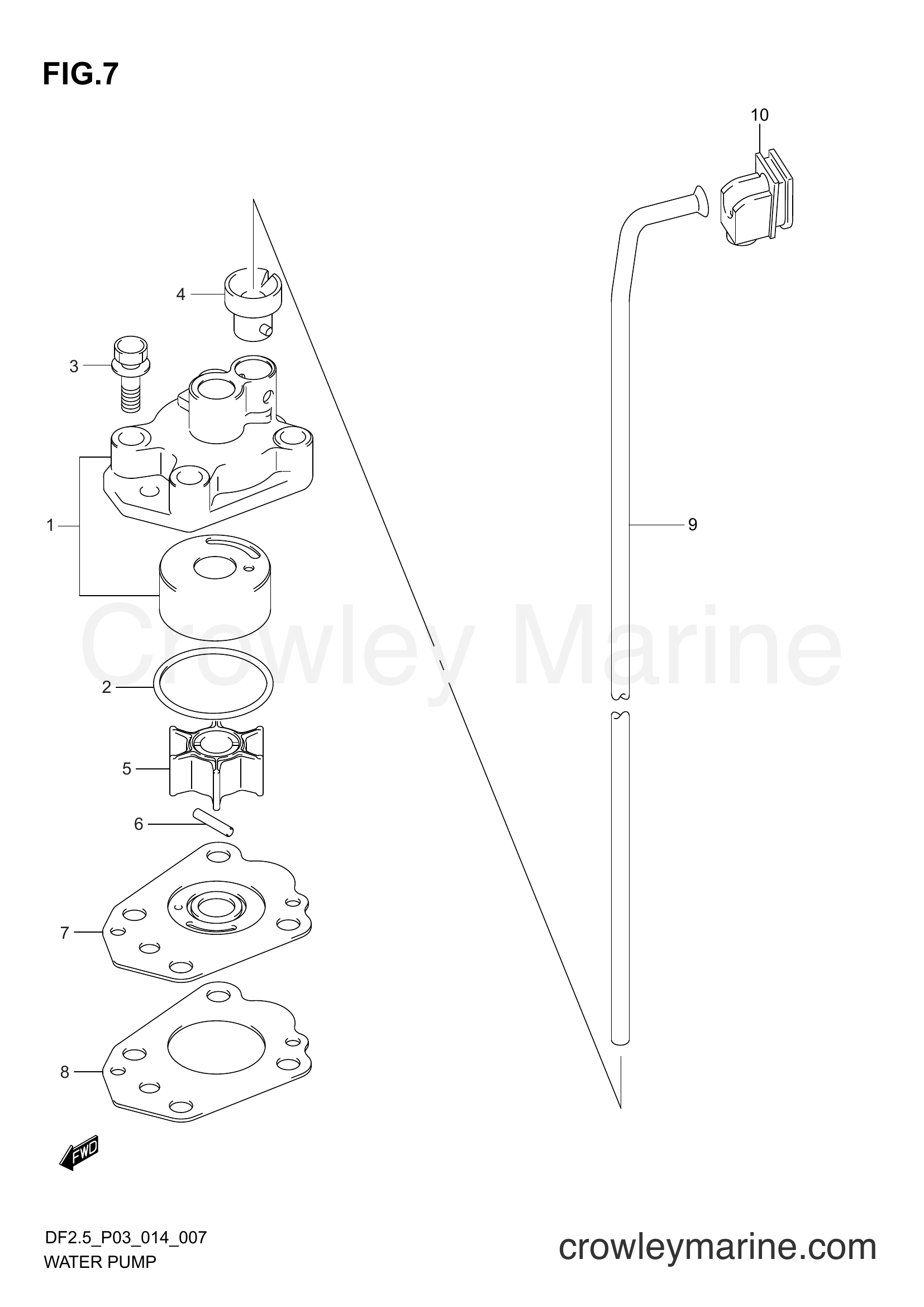 Suzuki Marine DF2.5 00252F-410001~ - WATER PUMP