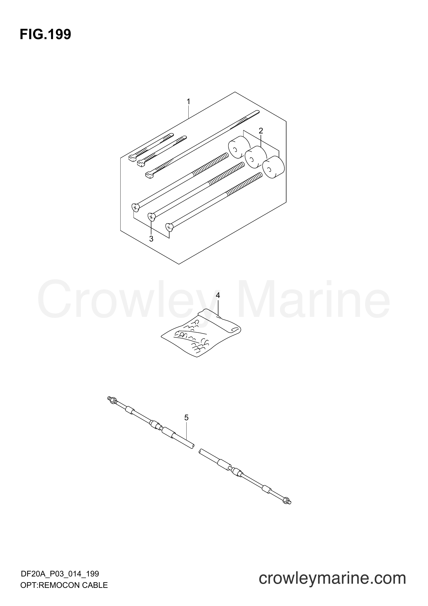 Suzuki Marine DF9.9B 00995F-01504 - OPT:REMOCON CABLE (DF20AR P03)