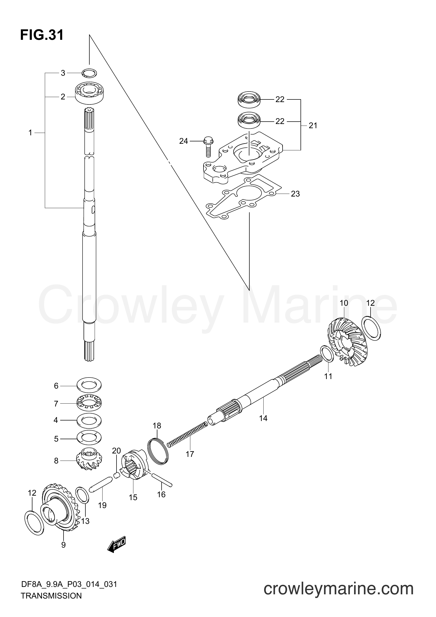 Suzuki Marine DF8A 410001~ - TRANSMISSION