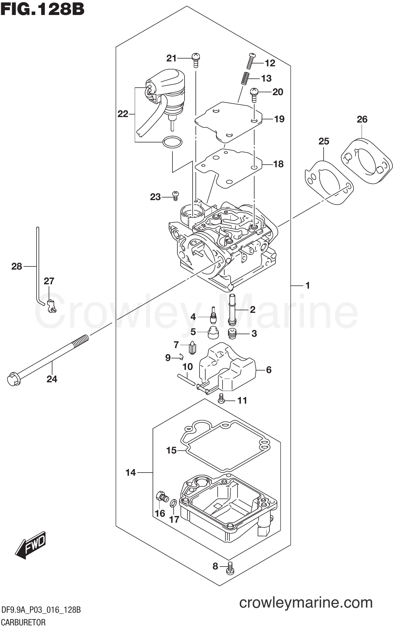 Suzuki Marine DF9.9A 610001~ - CARBURETOR (DF8AR P03)