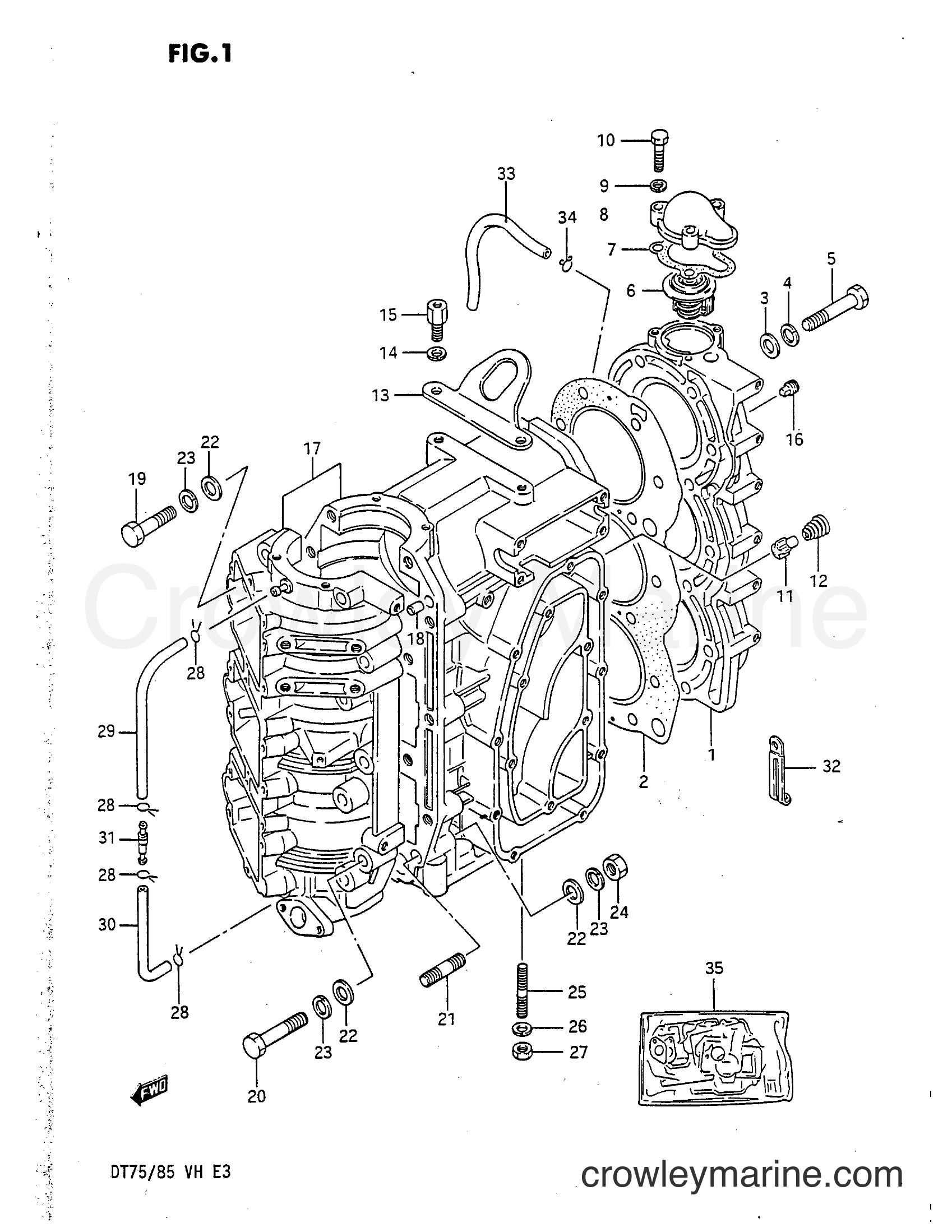 Suzuki Marine DT75 - CYLINDER