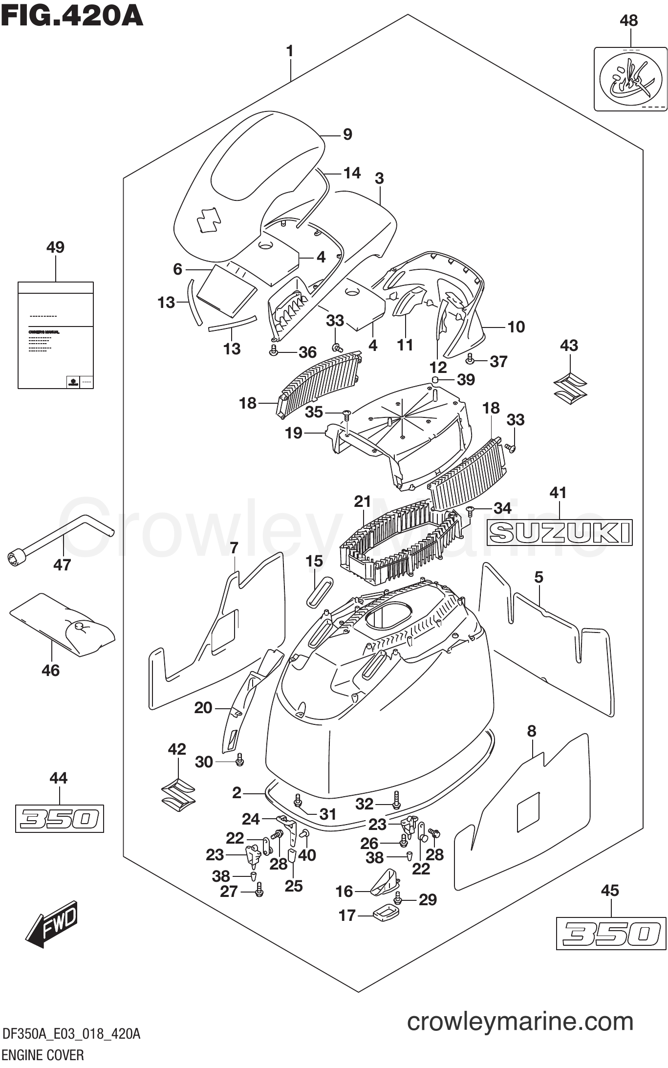 Suzuki Marine DF350A 810001~ - ENGINE COVER