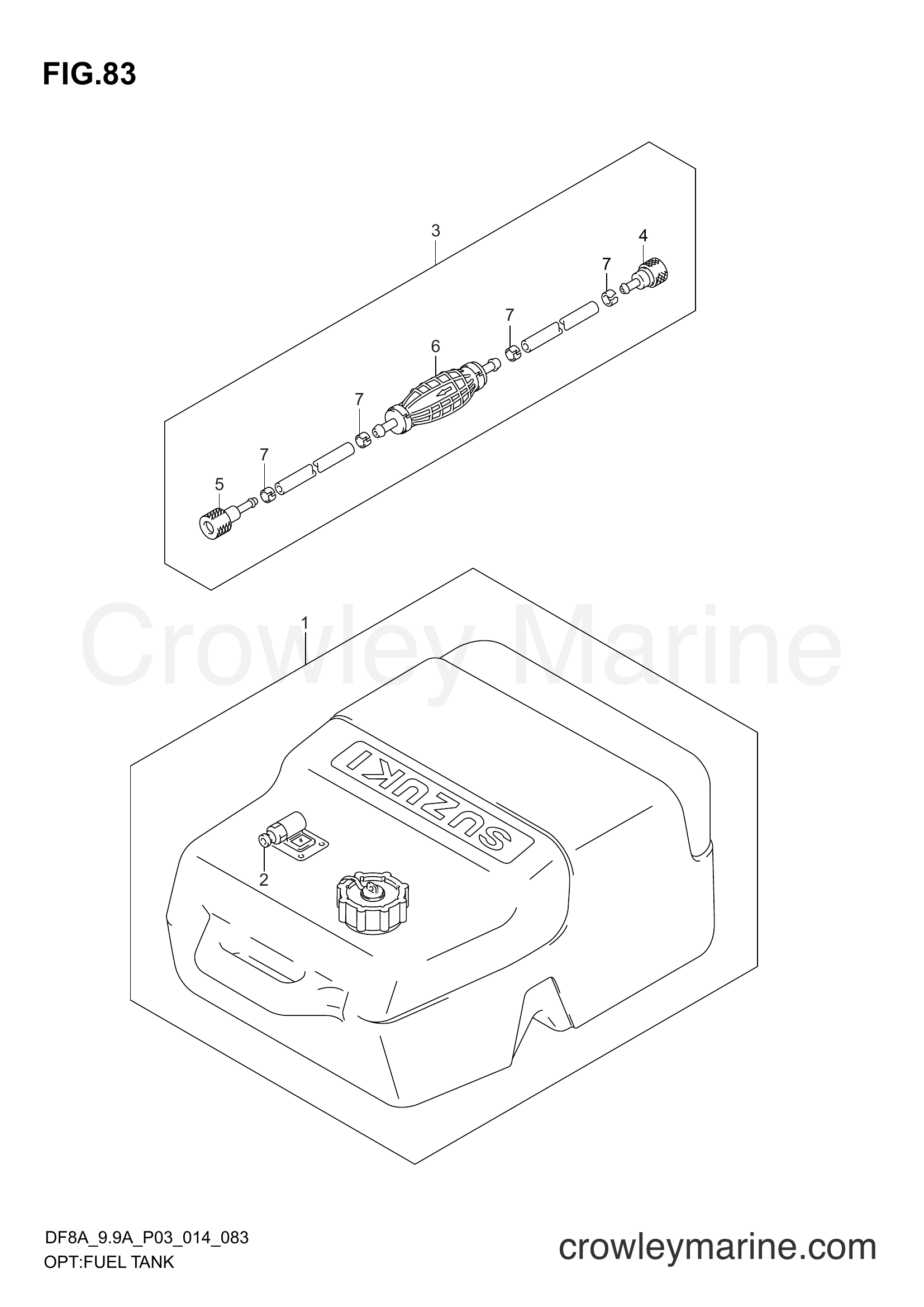 Suzuki Marine DF8A 410001~ - OPT:FUEL TANK