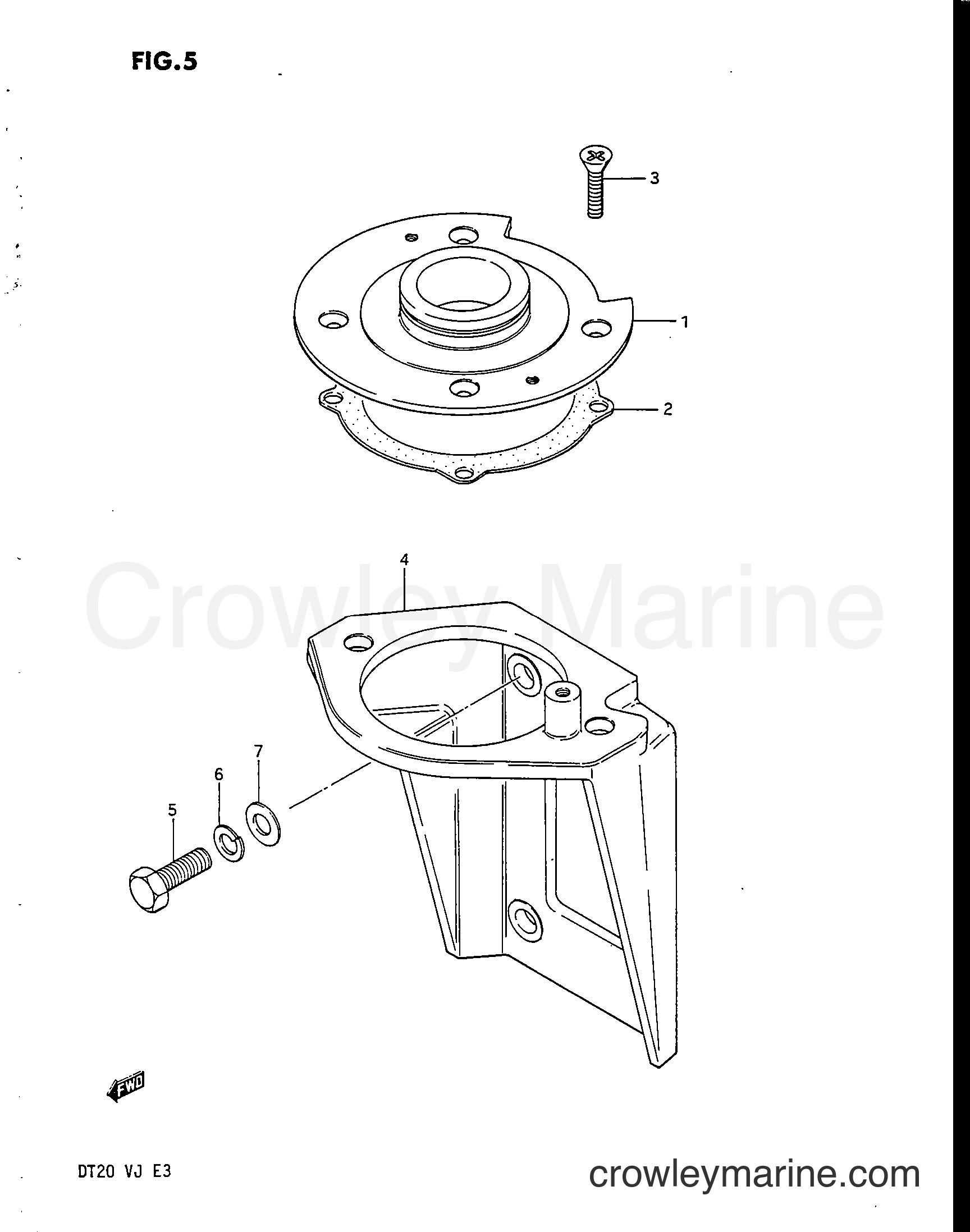 UPPER OIL SEAL HOUSING 1986 TwoStroke Outboard 20 DT20 Crowley Marine